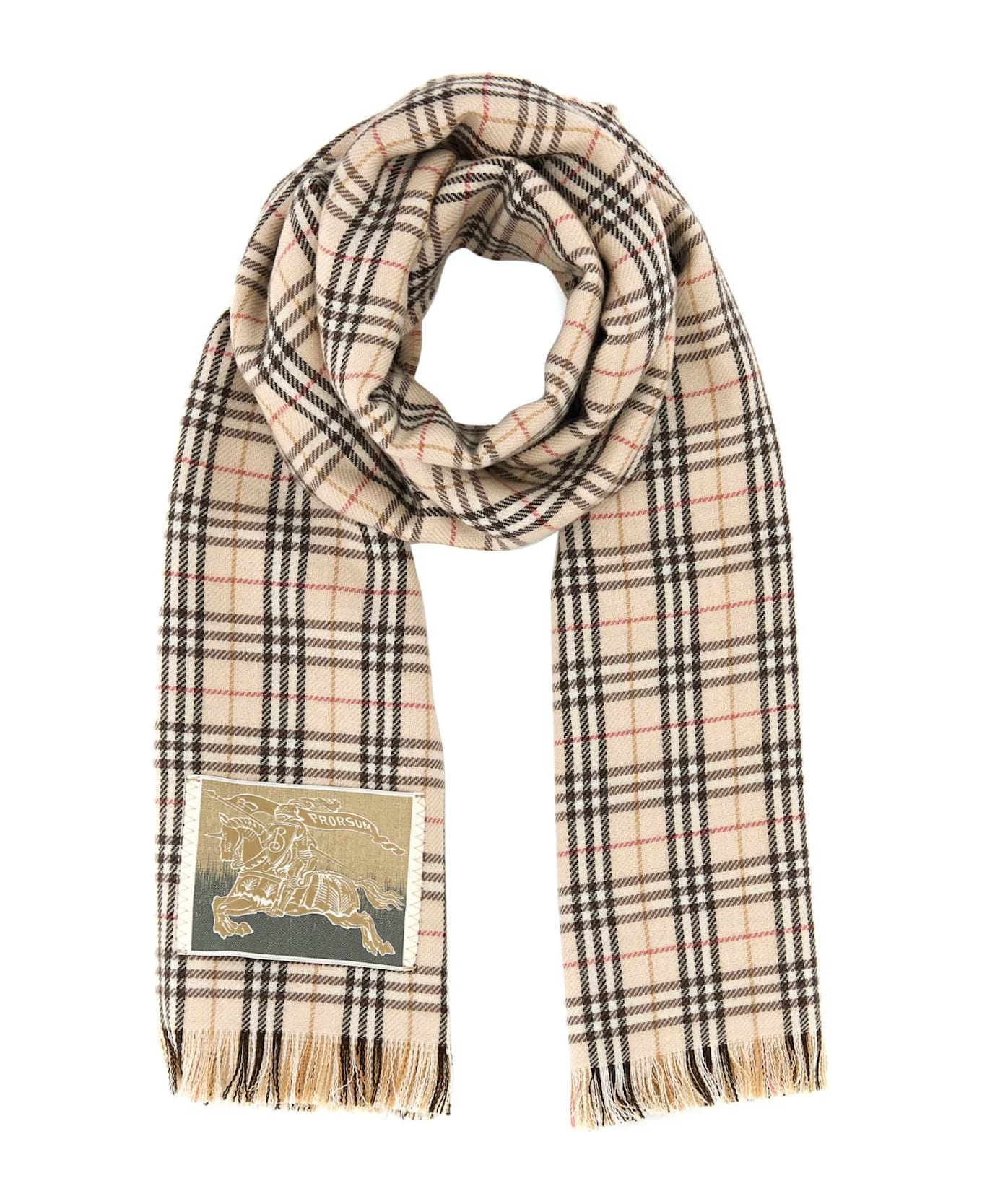 Burberry Check Wool Scarf - ALABASTER