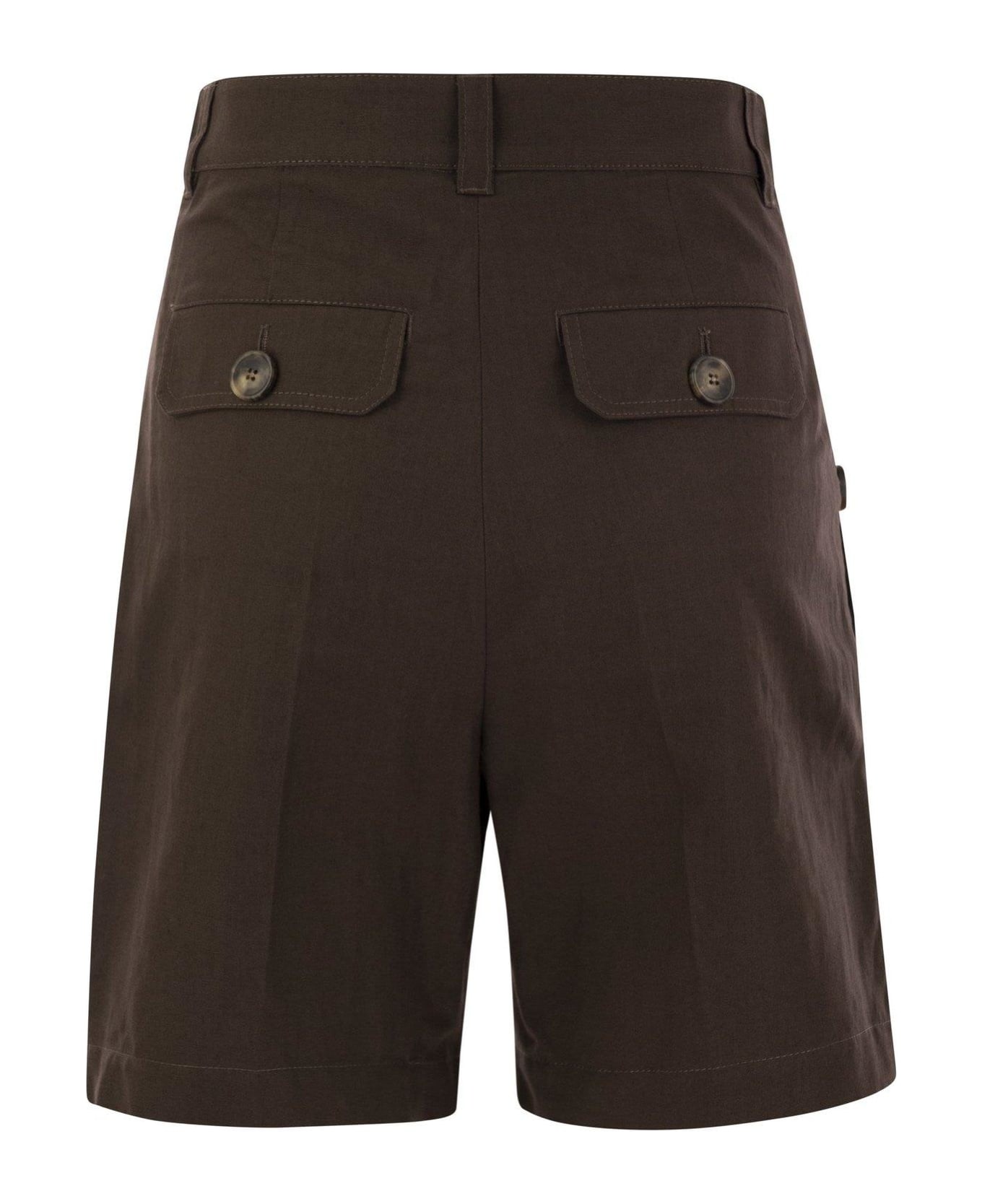 Weekend Max Mara Button Detailed Bermuda Shorts - Chocolate ショートパンツ