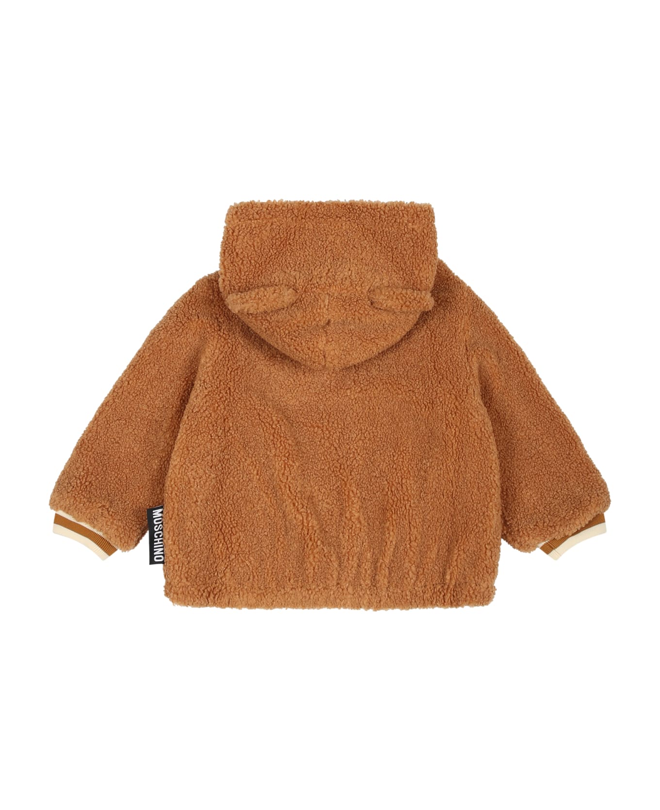 Moschino Brown Coat For Babykids With Teddy Bear - BEIGE