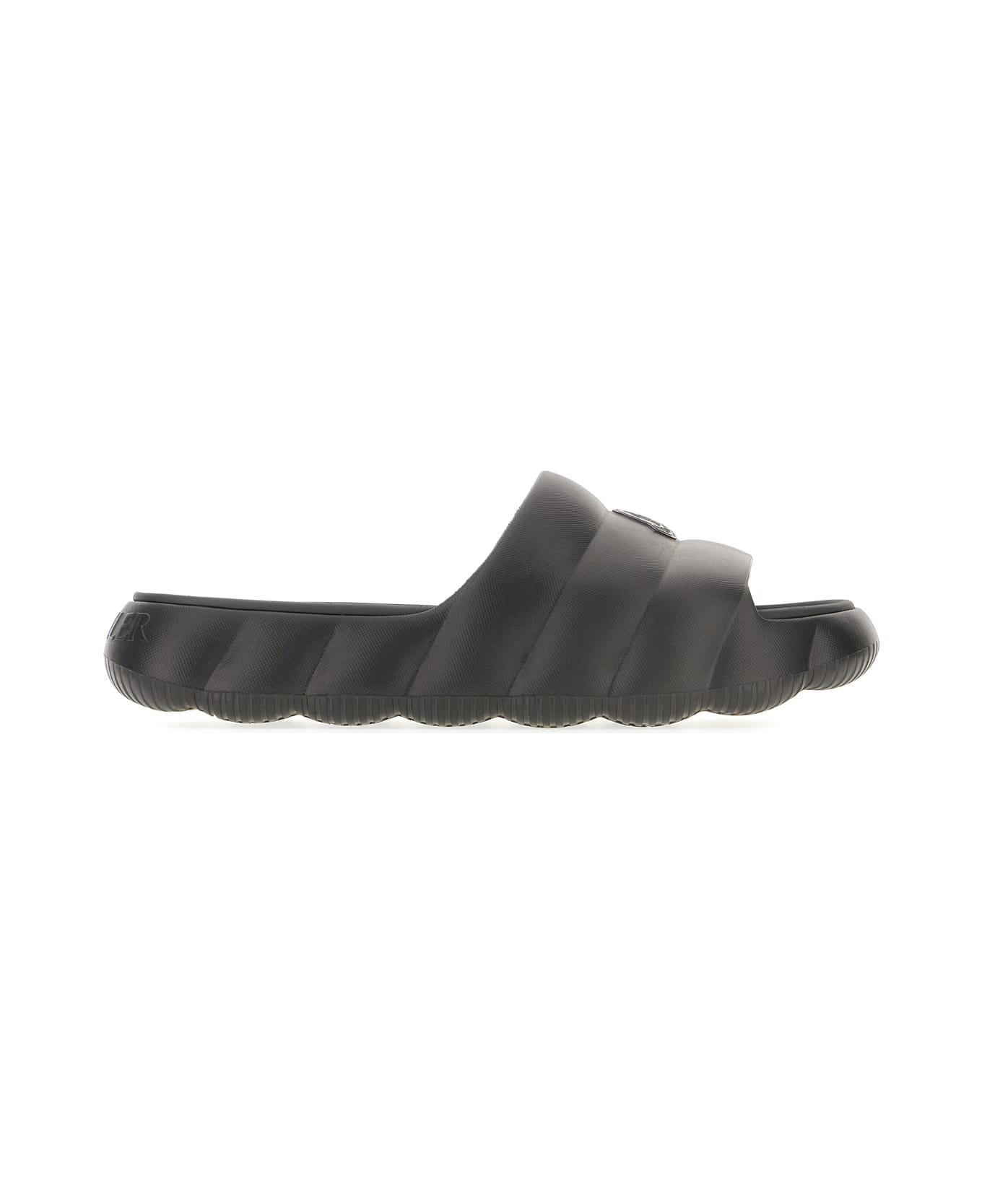 Moncler Black Rubber Lilo Slippers - Black