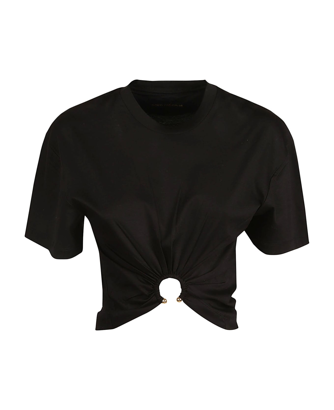 Paco Rabanne Cropped Twisted T-shirt - Black Tシャツ