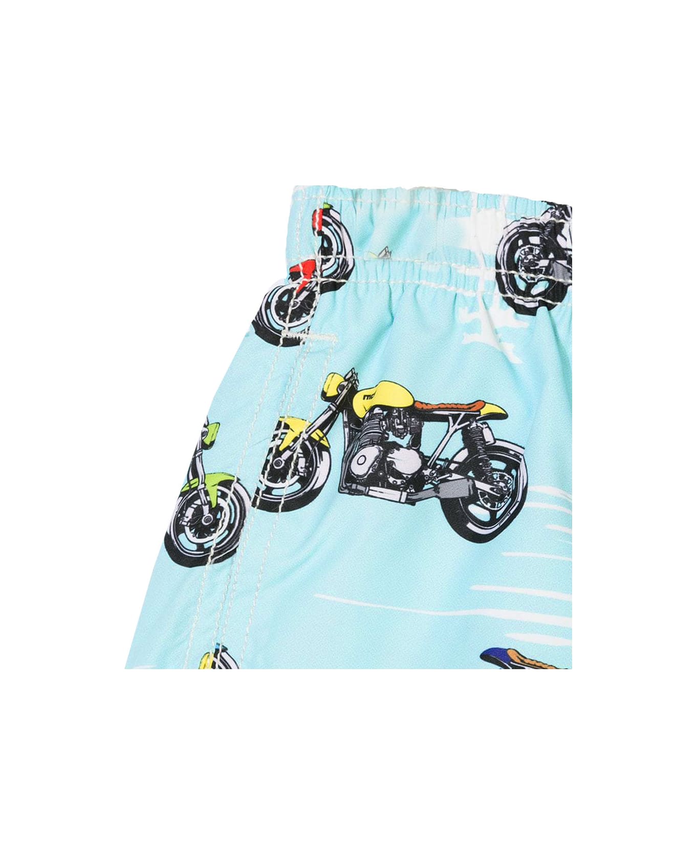 MC2 Saint Barth Light Fabric Swim Shorts Motorbike Print - GREEN