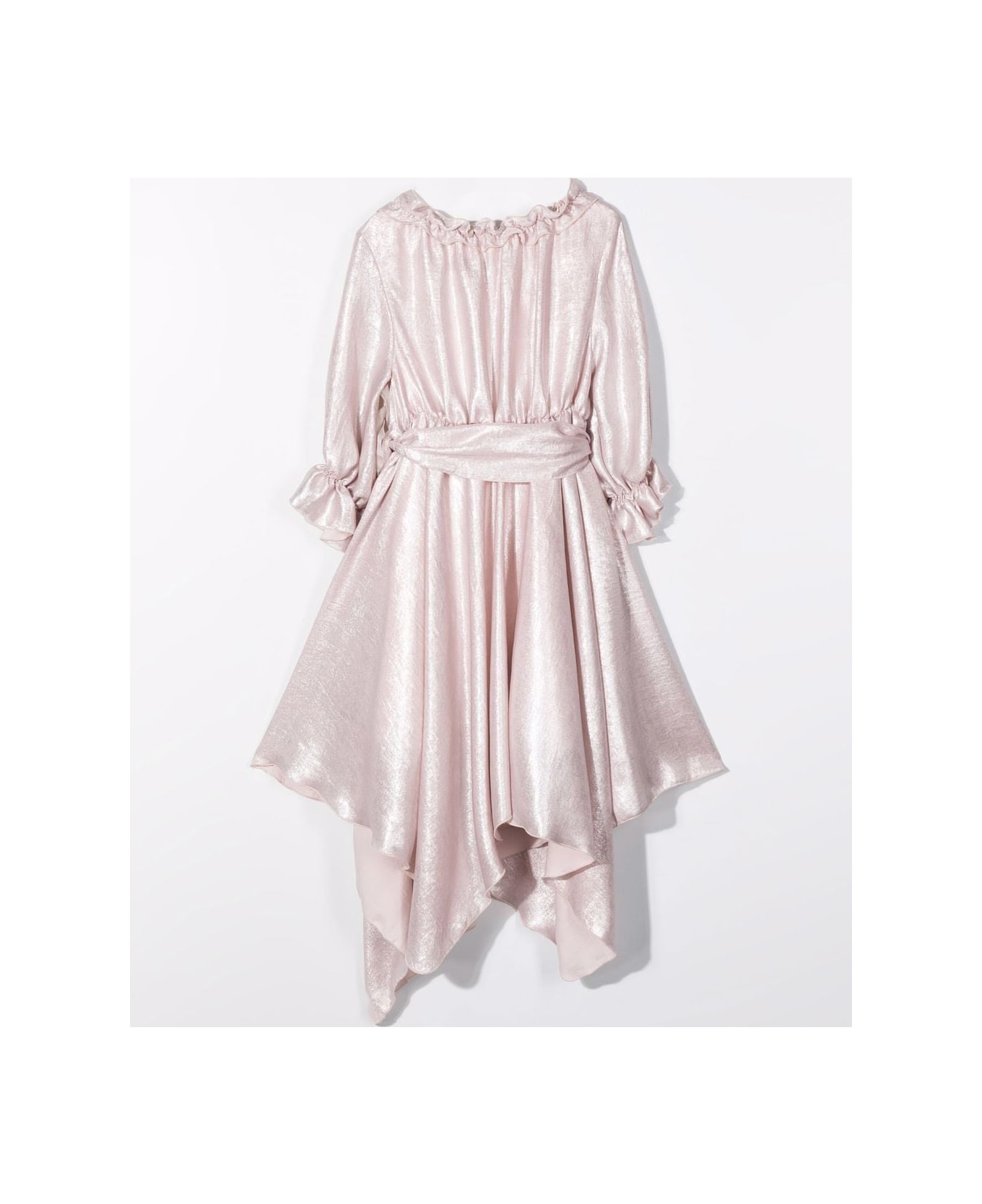 La stupenderia Asymmetrical Lamé Dress - Pink