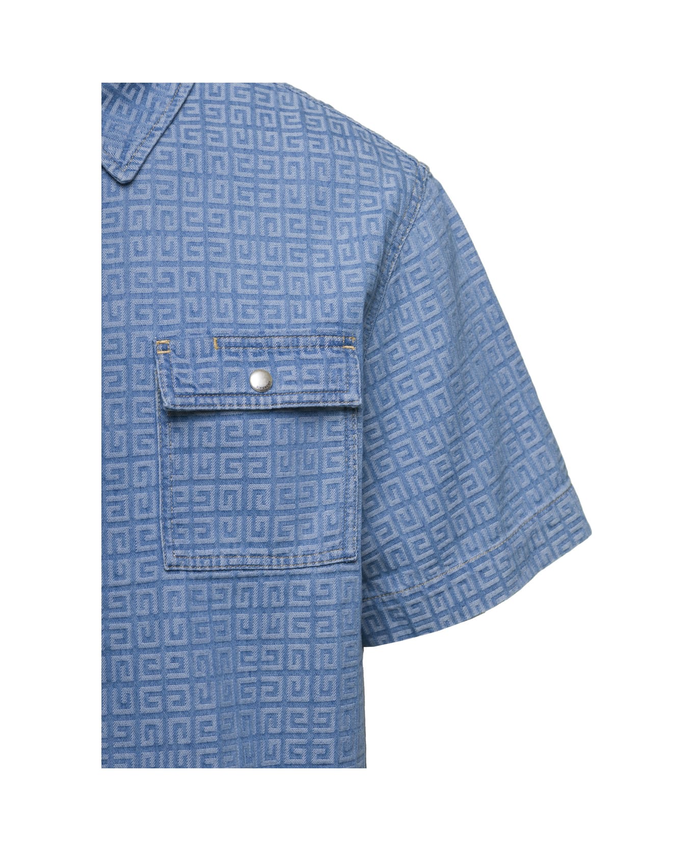 Givenchy Short Sleeves Boxy Fit Denim Shirt - LIGHT BLUE シャツ