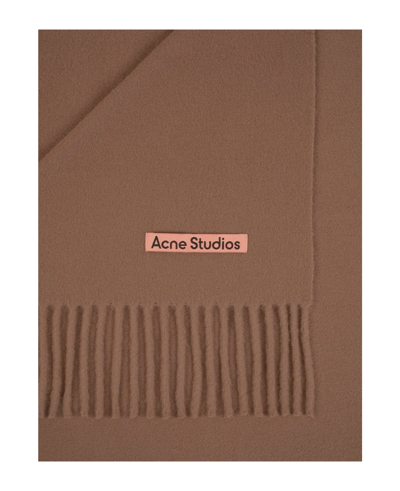 Acne Studios Logo Patch Scarf - Caramel brown