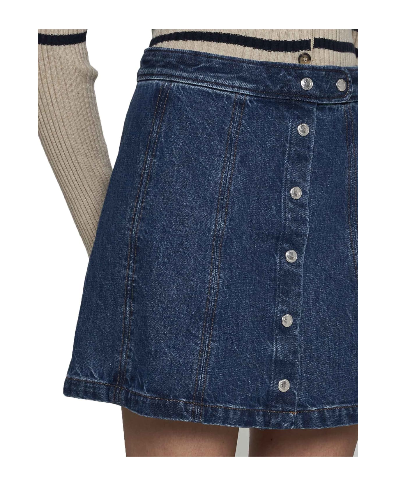 A.P.C. Poppy Denim Miniskirt - Washed indigo
