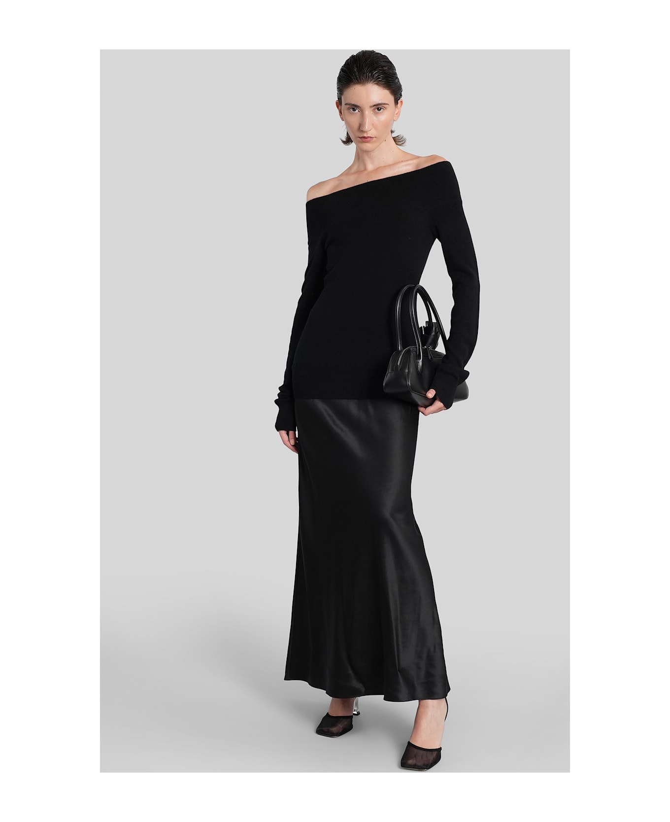 Christopher Esber Long Dress In Black Cashmere - black