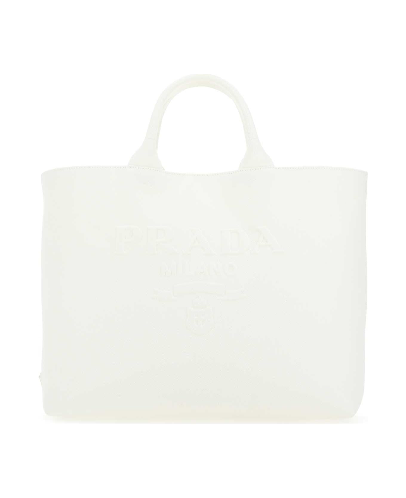 Prada White Canvas Handbag - F0009