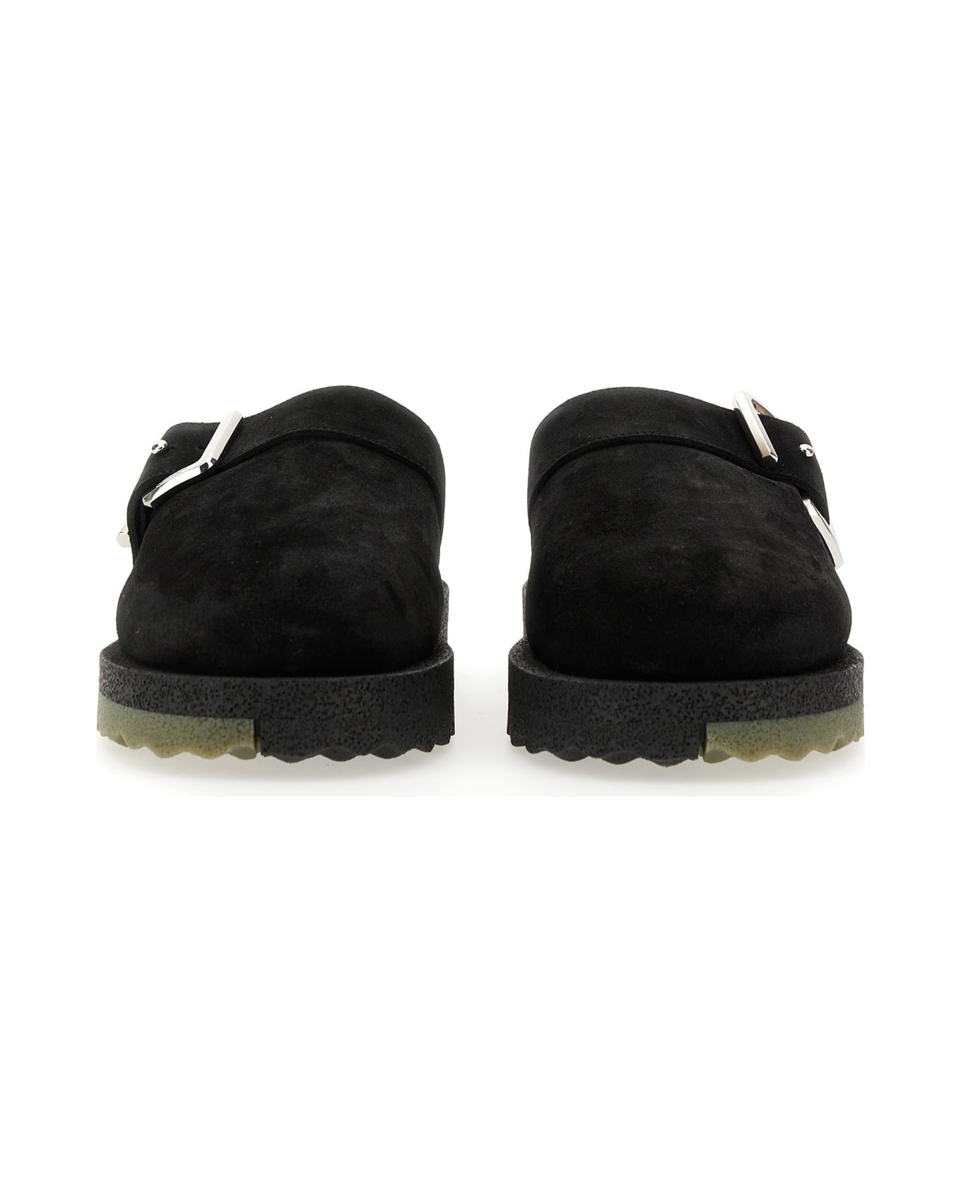 Off-White Suede Sandals With Buckle - NERO