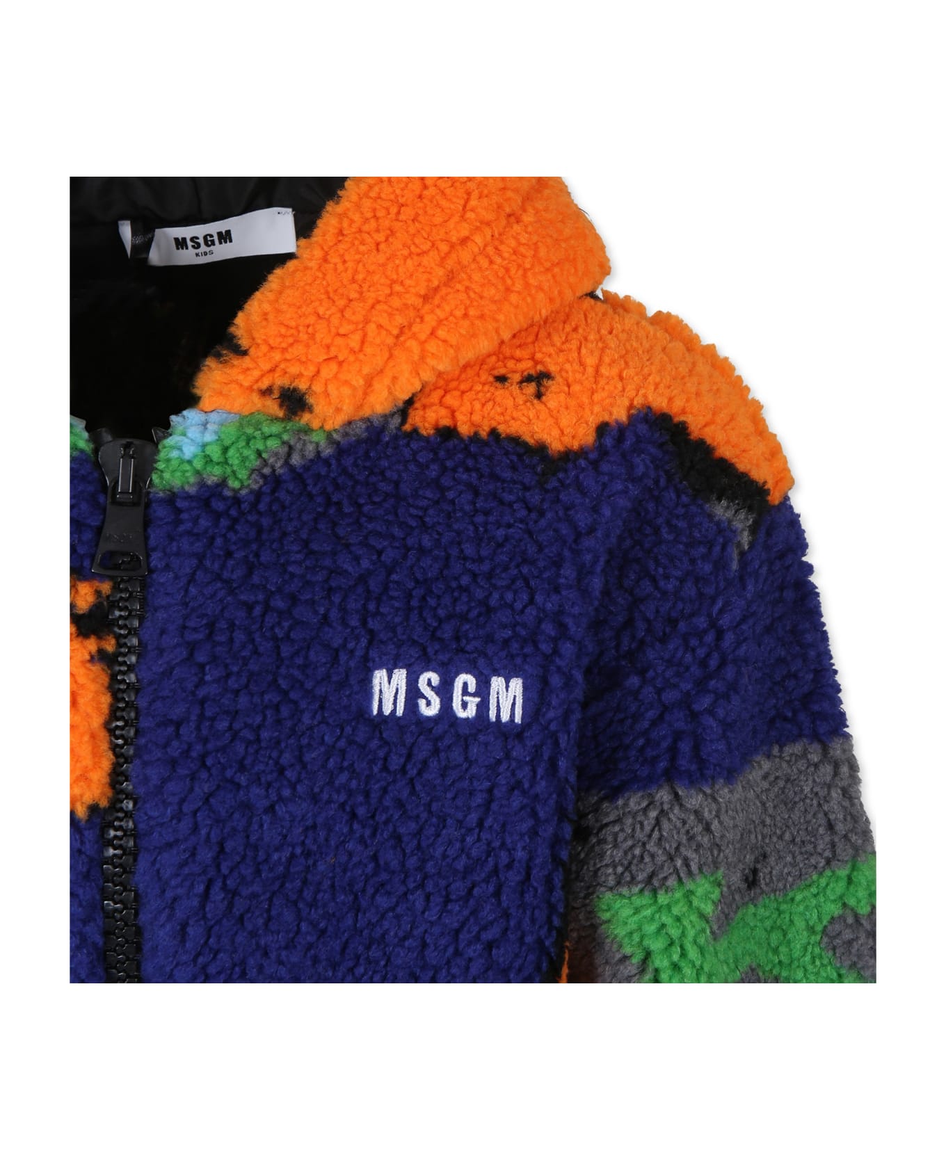 MSGM Blue Jacket For Boy With Logo - Multicolor