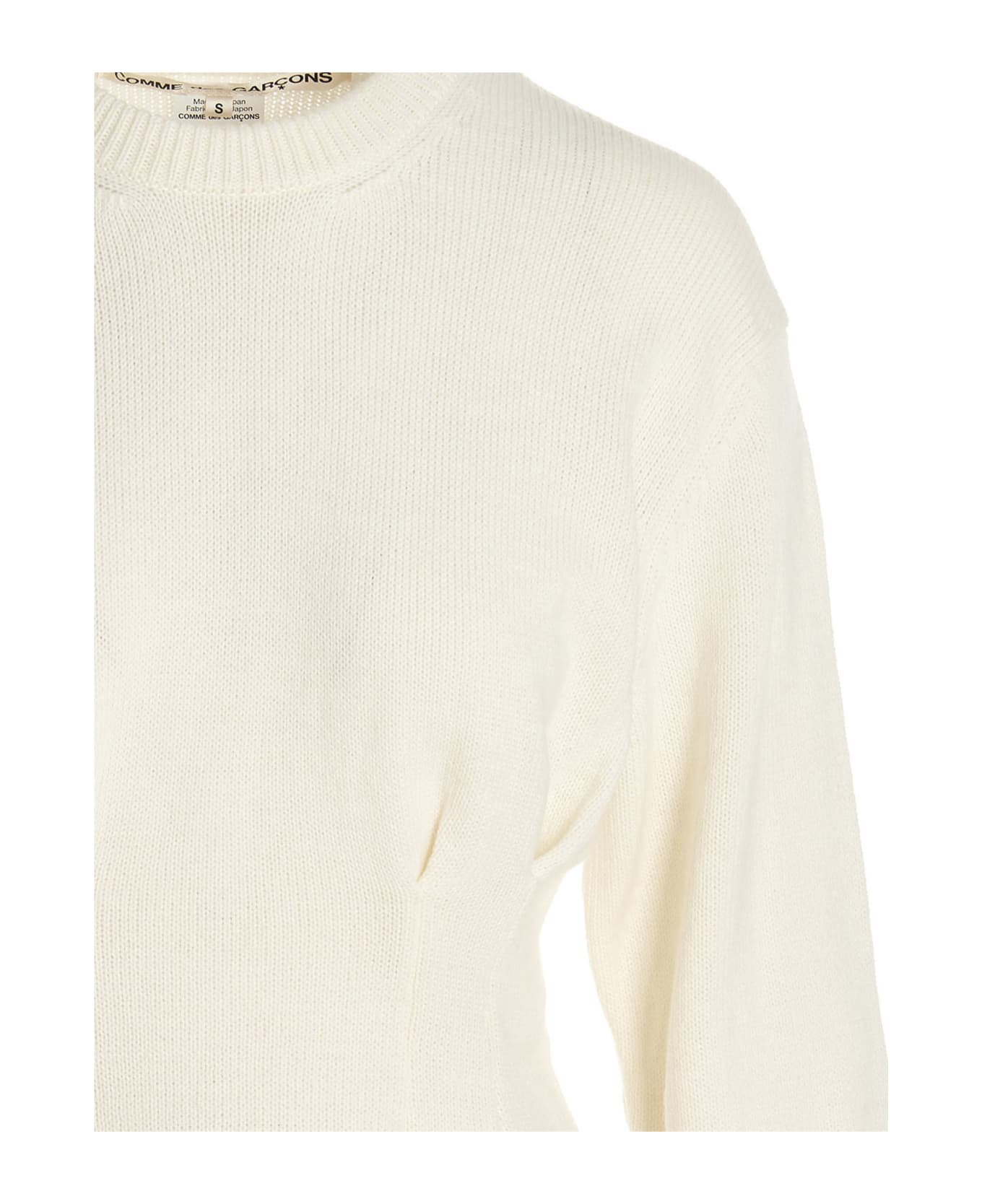 Comme des Garçons Pleated Sweater - White