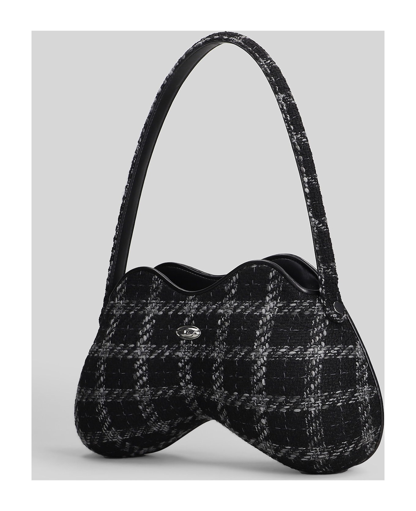 Diesel Play Double-d Shoulder Bag In Black Polyester - black