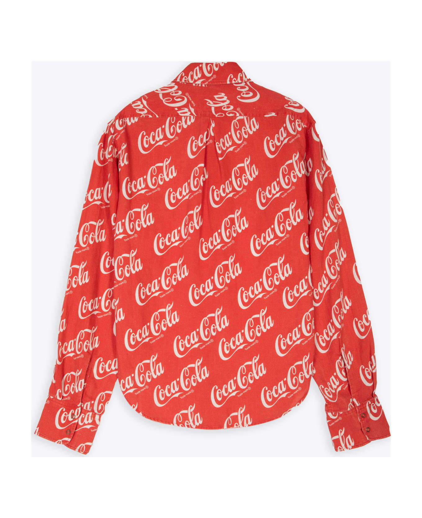 ERL Unisex Printed Button Up Shirt Woven Red linen blend Coca Cola shirt - Unisex Printed Button Up Shirt Woven - Rosso