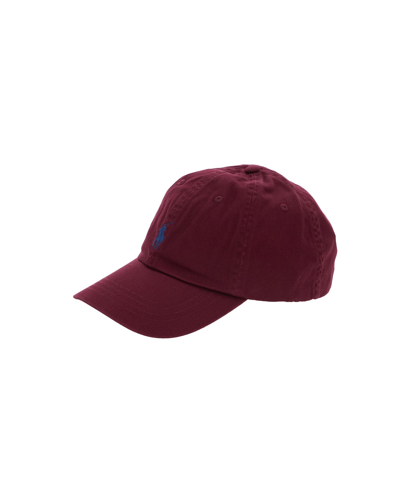 Polo Ralph Lauren Bordeaux Baseball Cap With Logo Embroidery In Cotton Man - Bordeaux