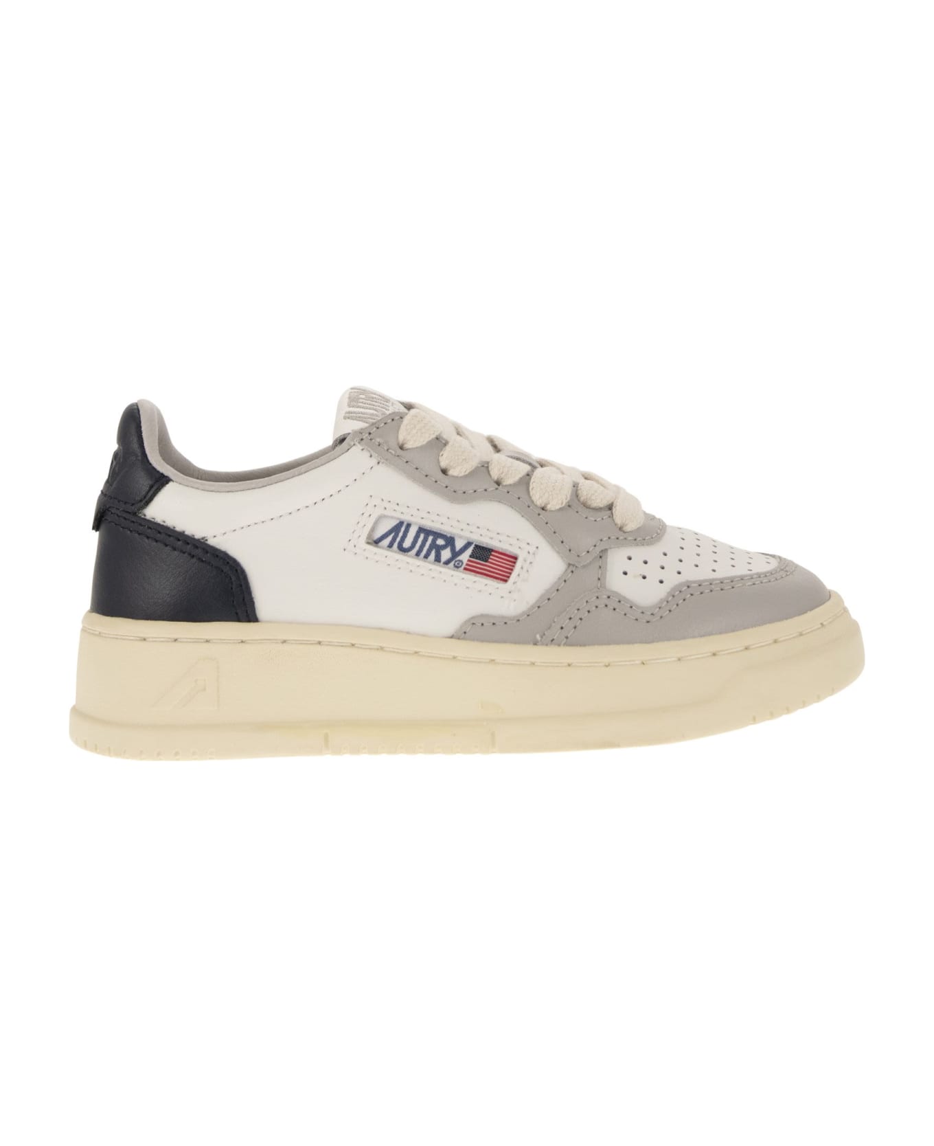 Autry Medalist Low - Two-tone Trainer - White/grey