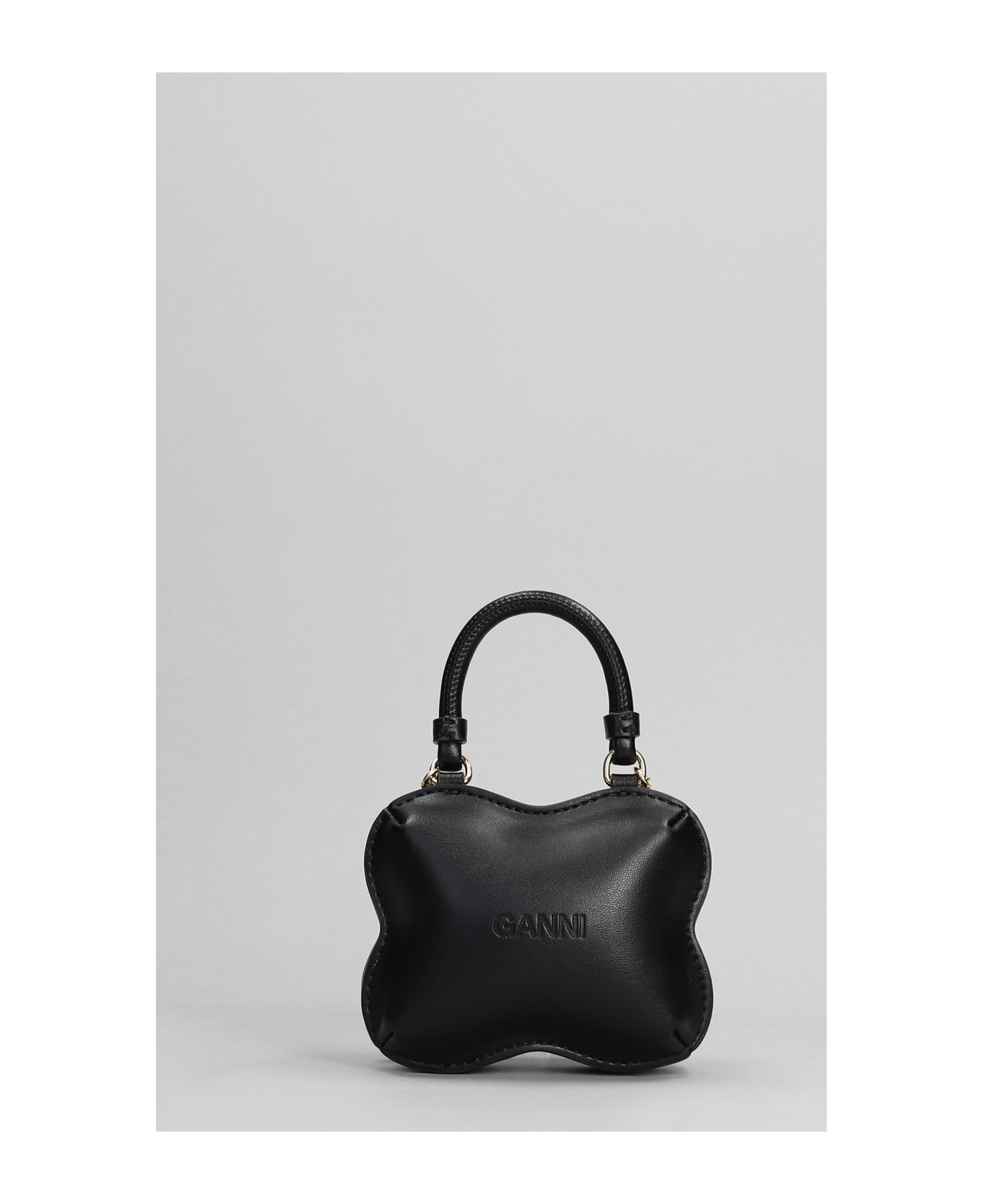 Ganni Butterfly Nano Hand Bag In Black Leather - black トートバッグ