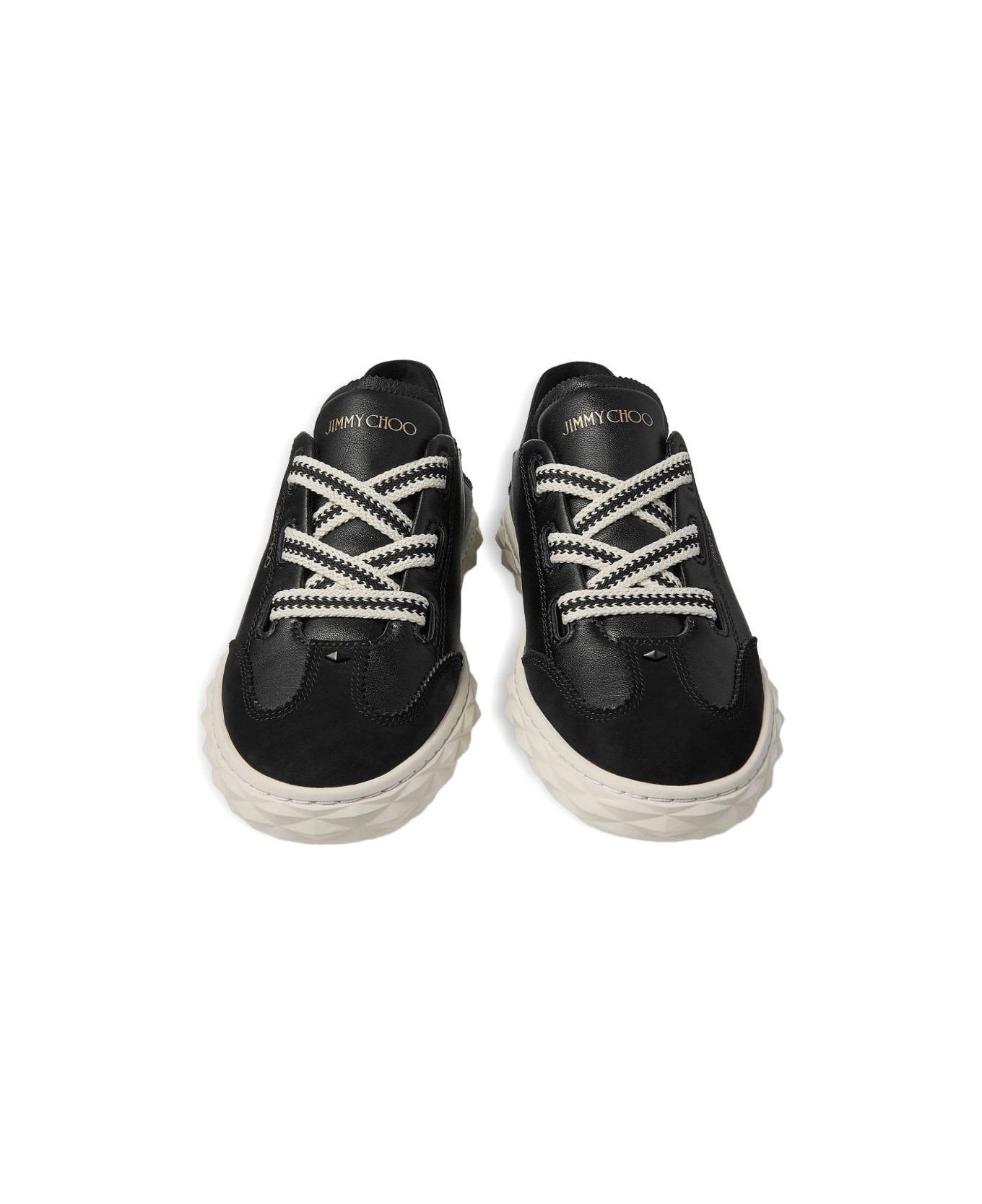 Jimmy Choo Diamond Light Leather Sneakers - Black