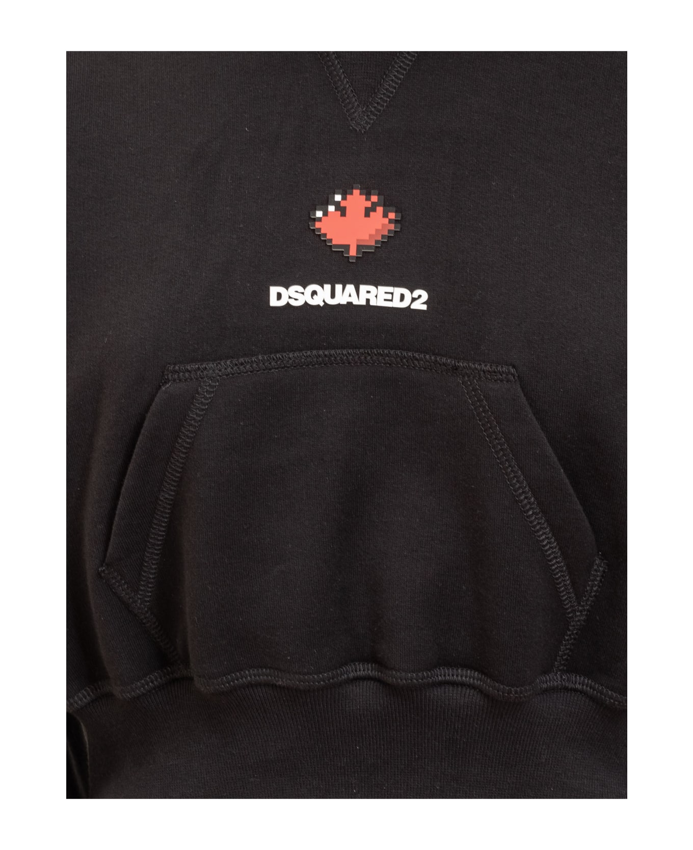 Dsquared2 Cropped Hoodie - BLACK