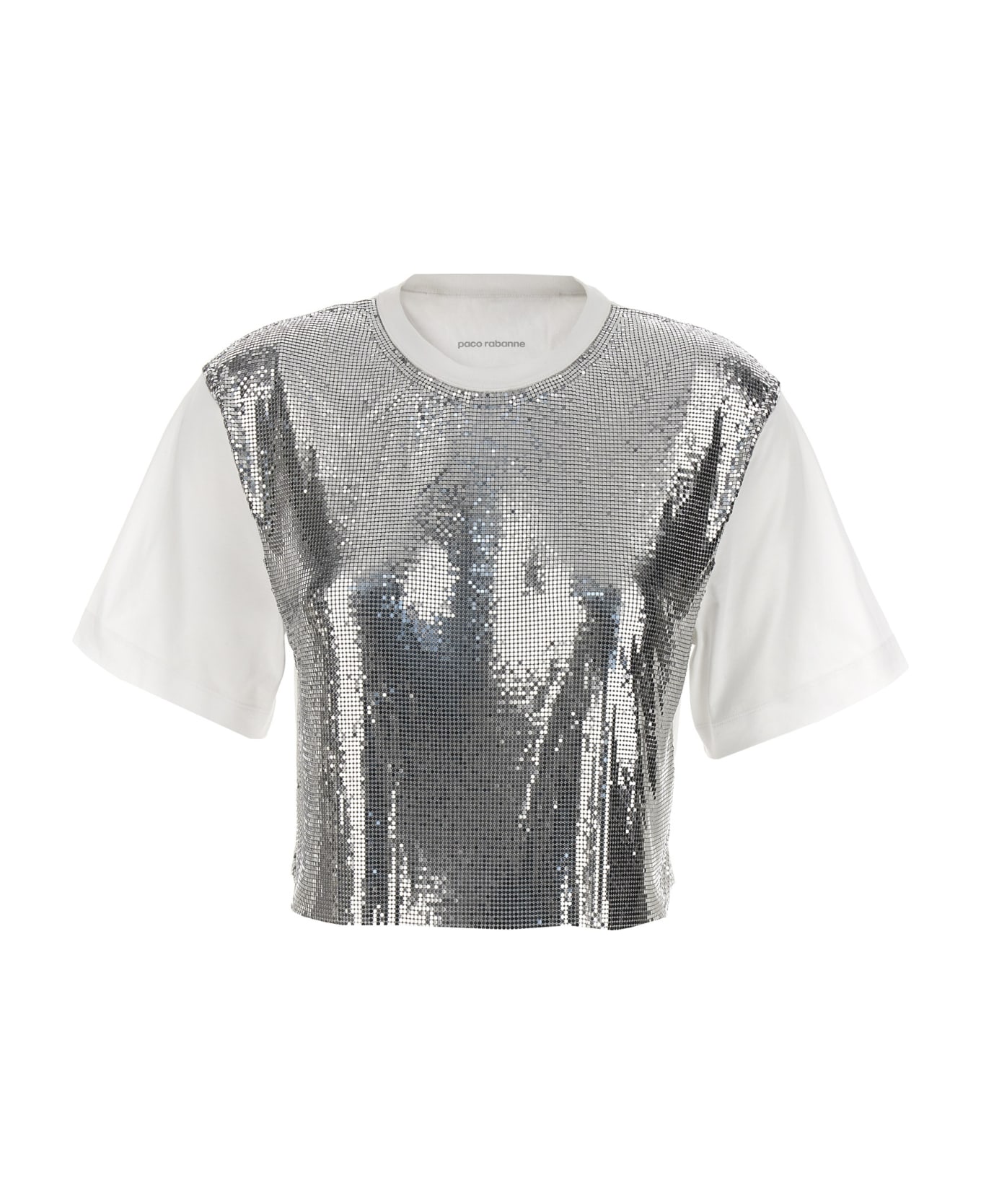 Paco Rabanne Metal Mesh T-shirt - Silver White