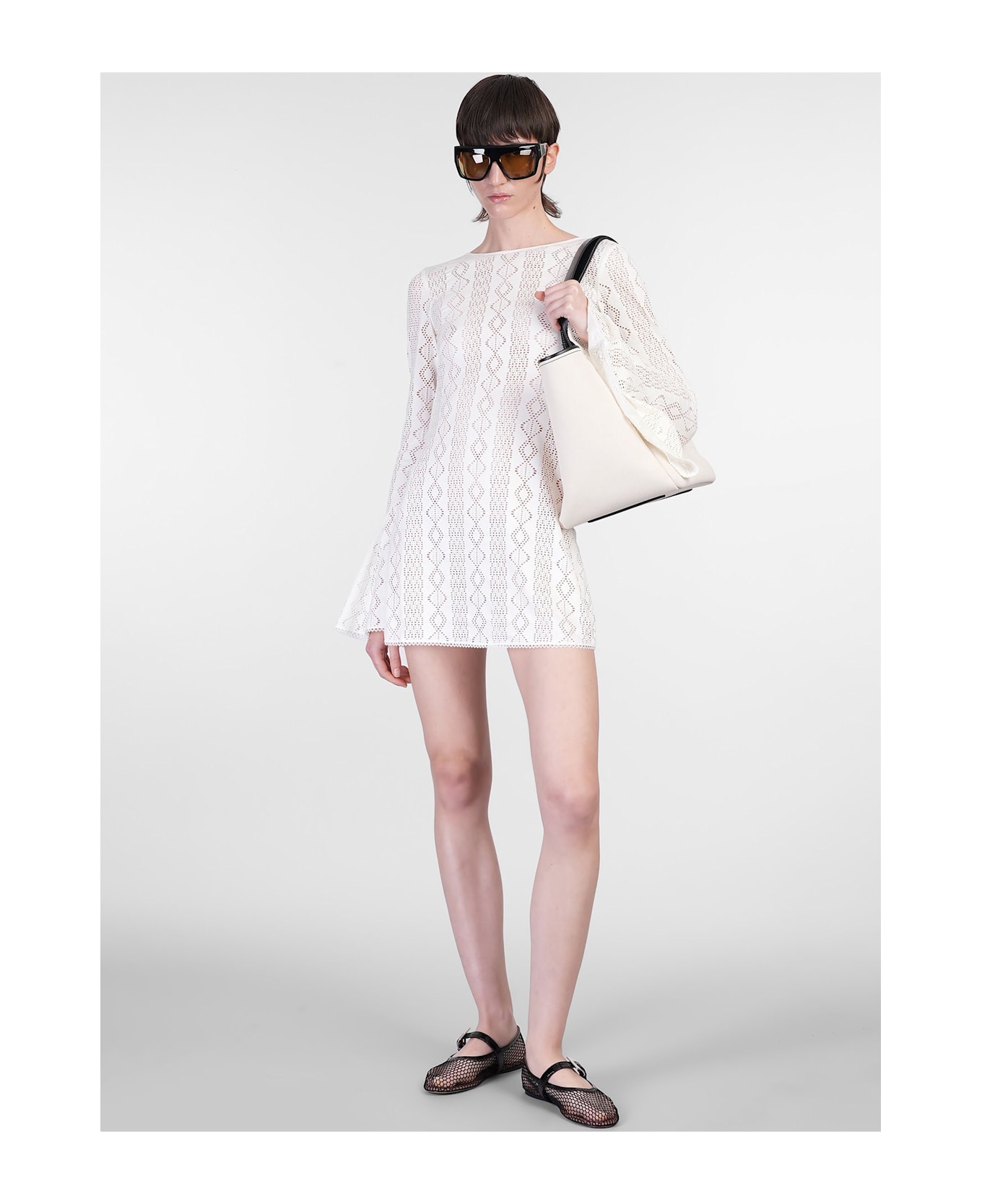 The Andamane Wanda Mini Mini Dress In White Cotton - white