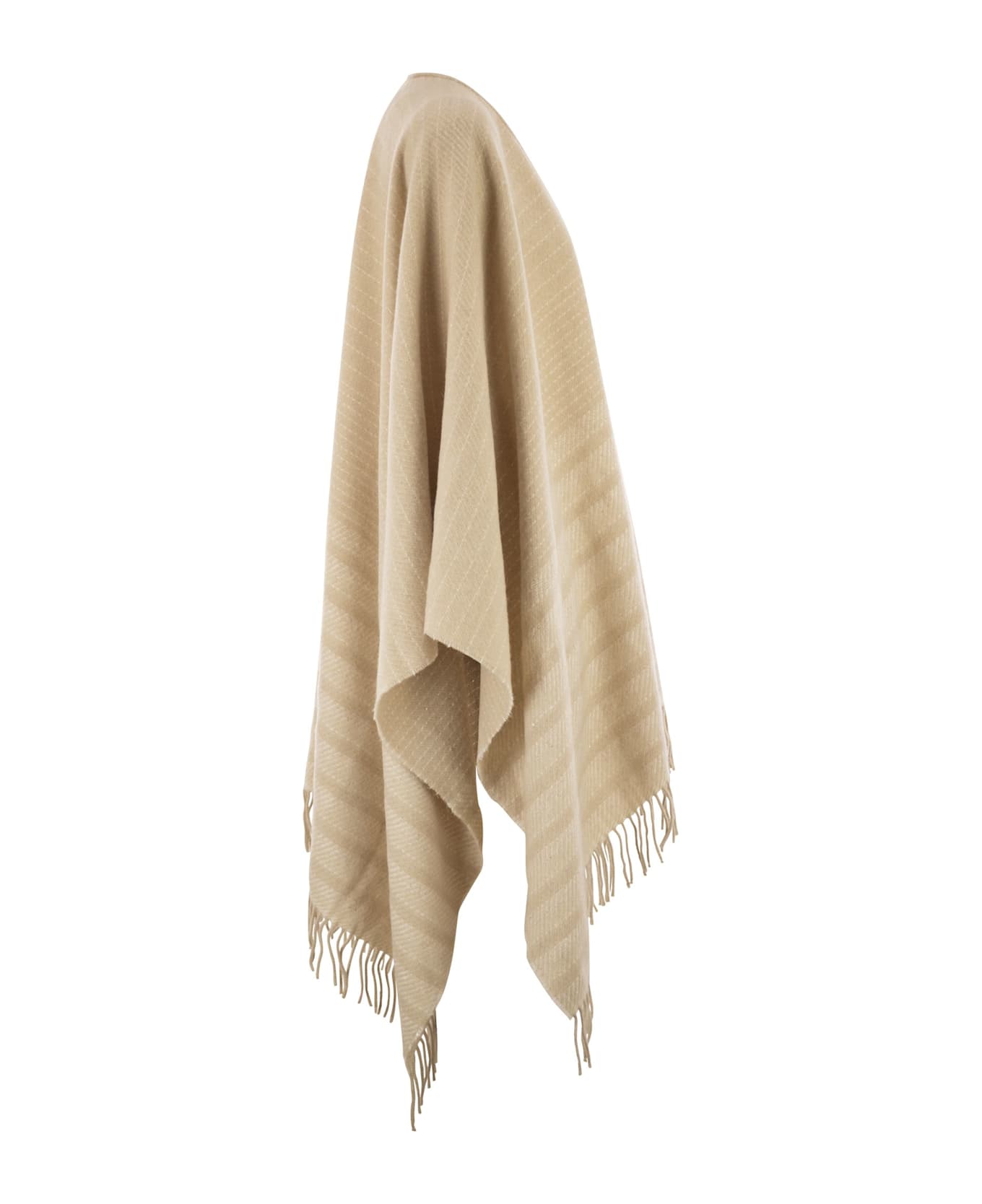 Peserico Virgin Wool And Cashmere Capea - Light Beige