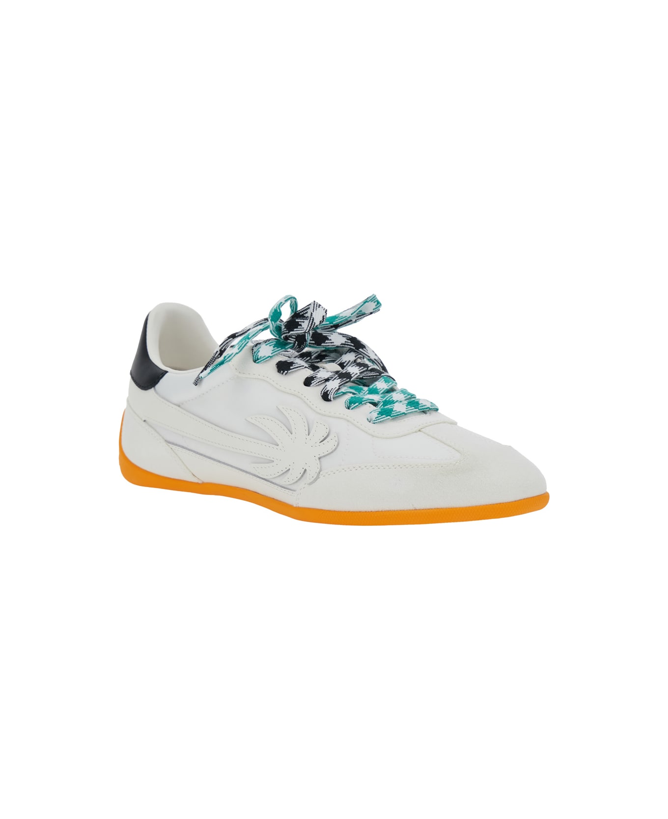 Palm Angels 
pa 5
 White Low Top Sneakers With Logo Patch On The Tongue And Contrasting Heel With Logo In Leather Man - White スニーカー