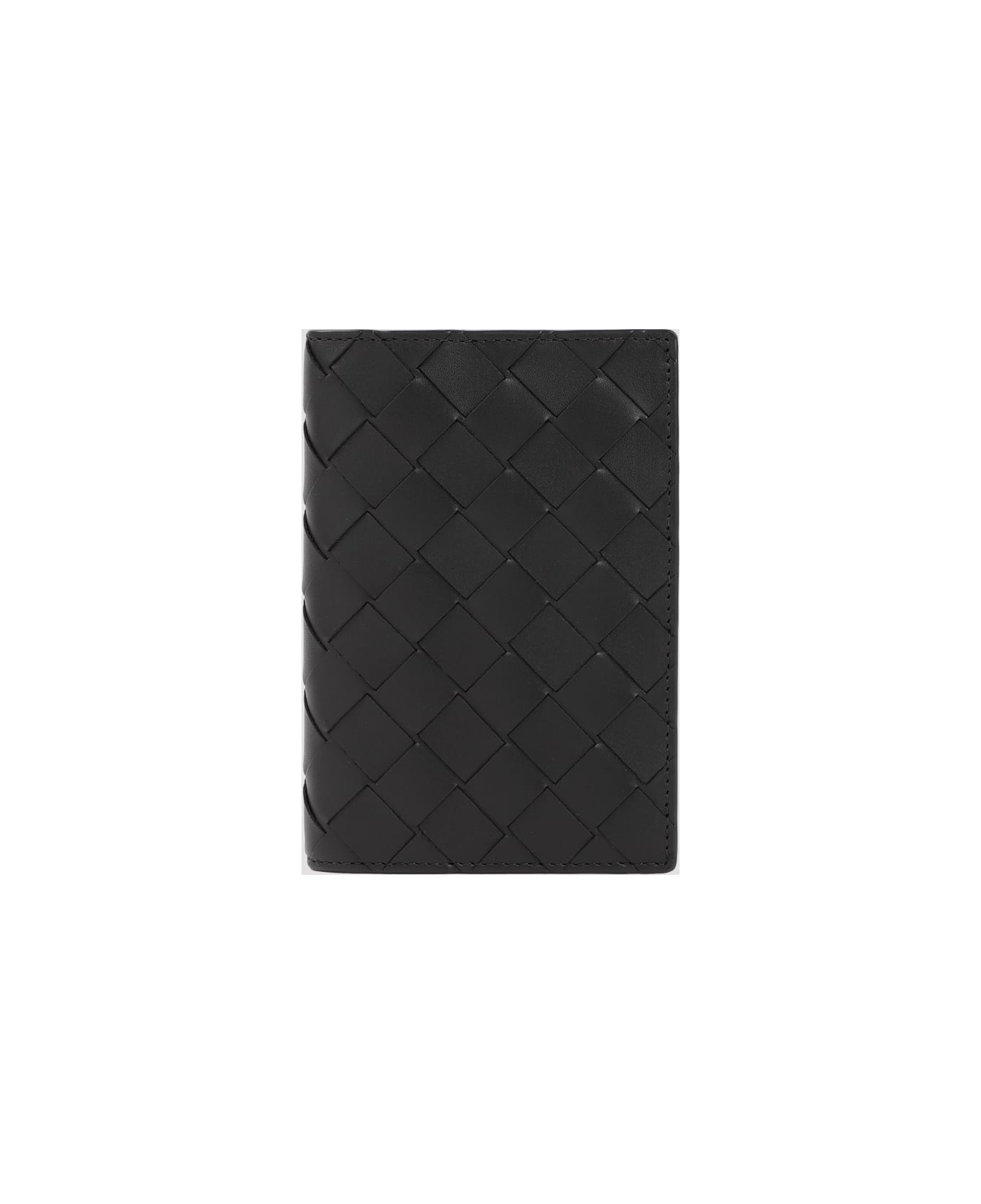 Bottega Veneta Intrecciato Passport Case - Black