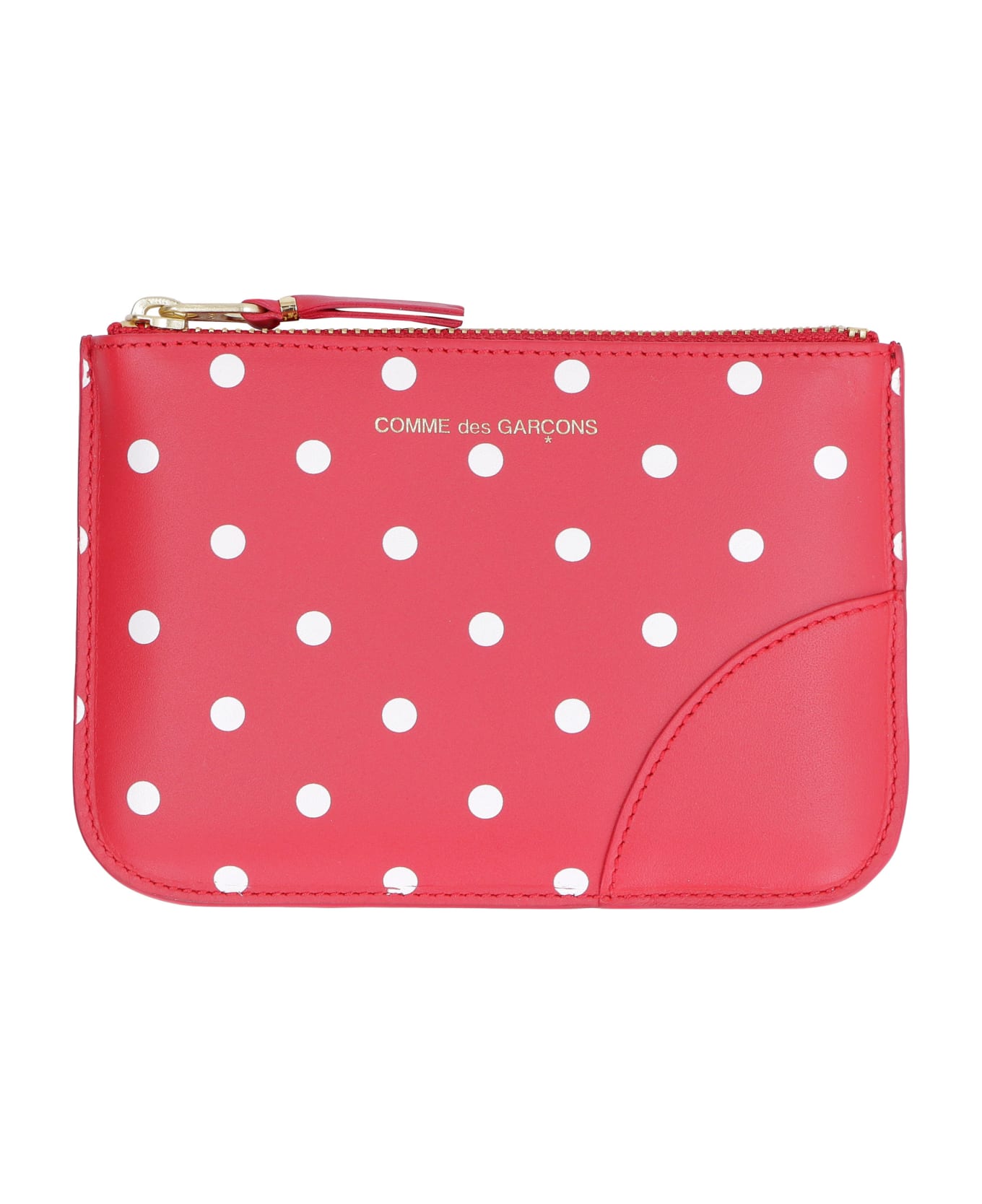 Comme des Garçons Wallet Logo Detail Flat Leather Pouch - red