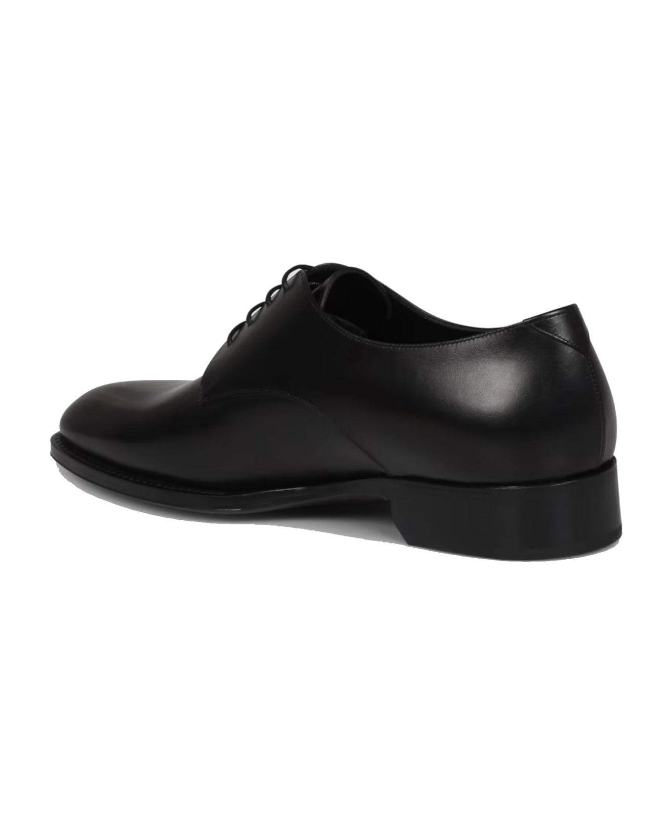 Saint Laurent Adrien Leather Derbies - Black