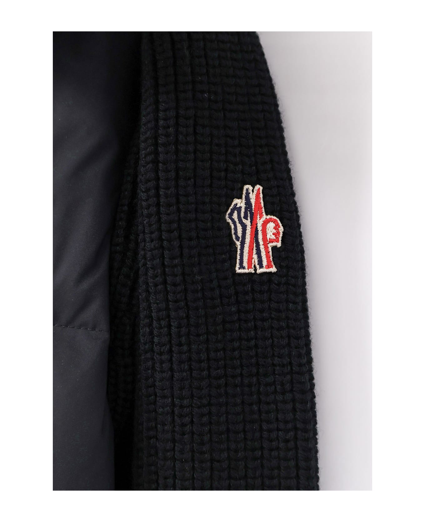 Moncler Grenoble Down Jacket With Wool Inserts - Black