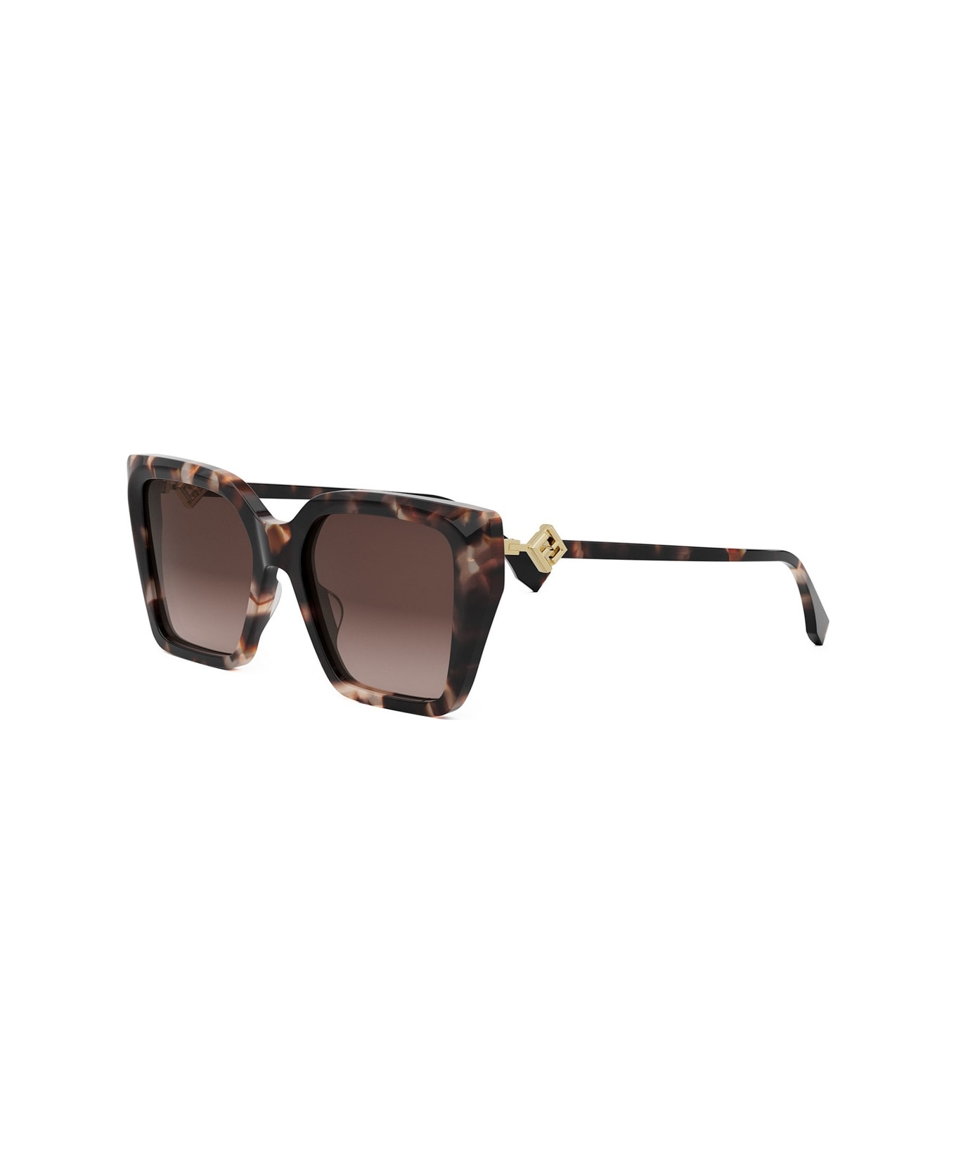 Fendi Eyewear Fendife40161i Ff Diamonds 55f Havana Sunglasses - Havana