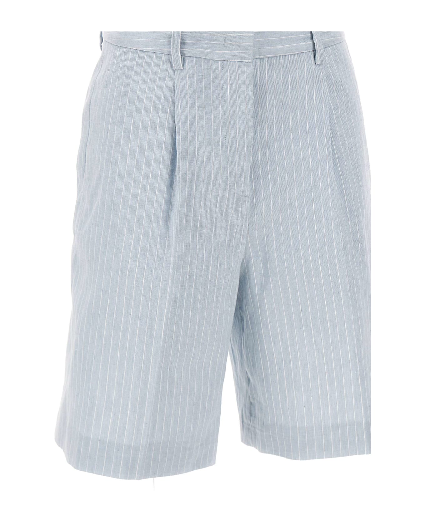 Iceberg Linen And Cotton Shorts - LIGHT BLUE ショートパンツ