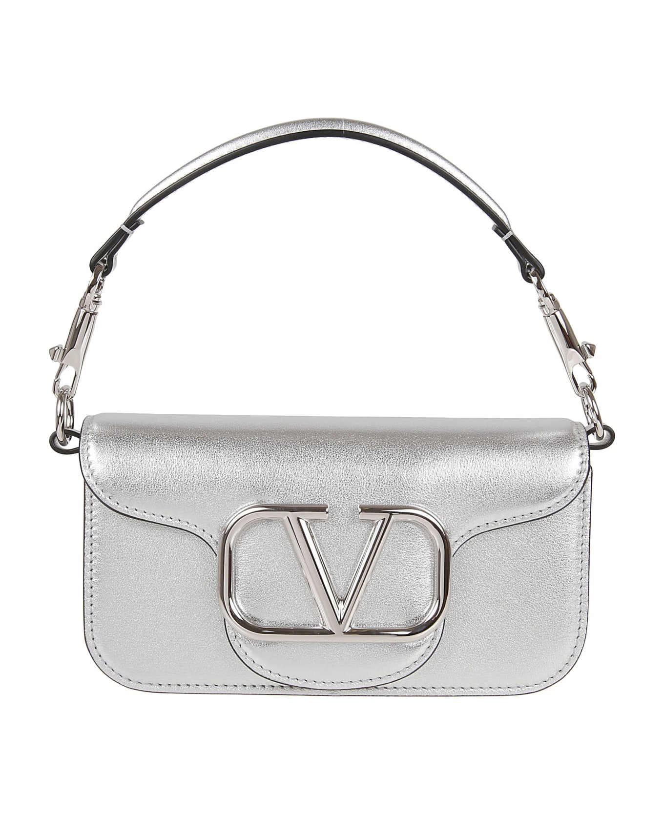 Valentino Garavani Small Shoulder Bag Loco` - Silver