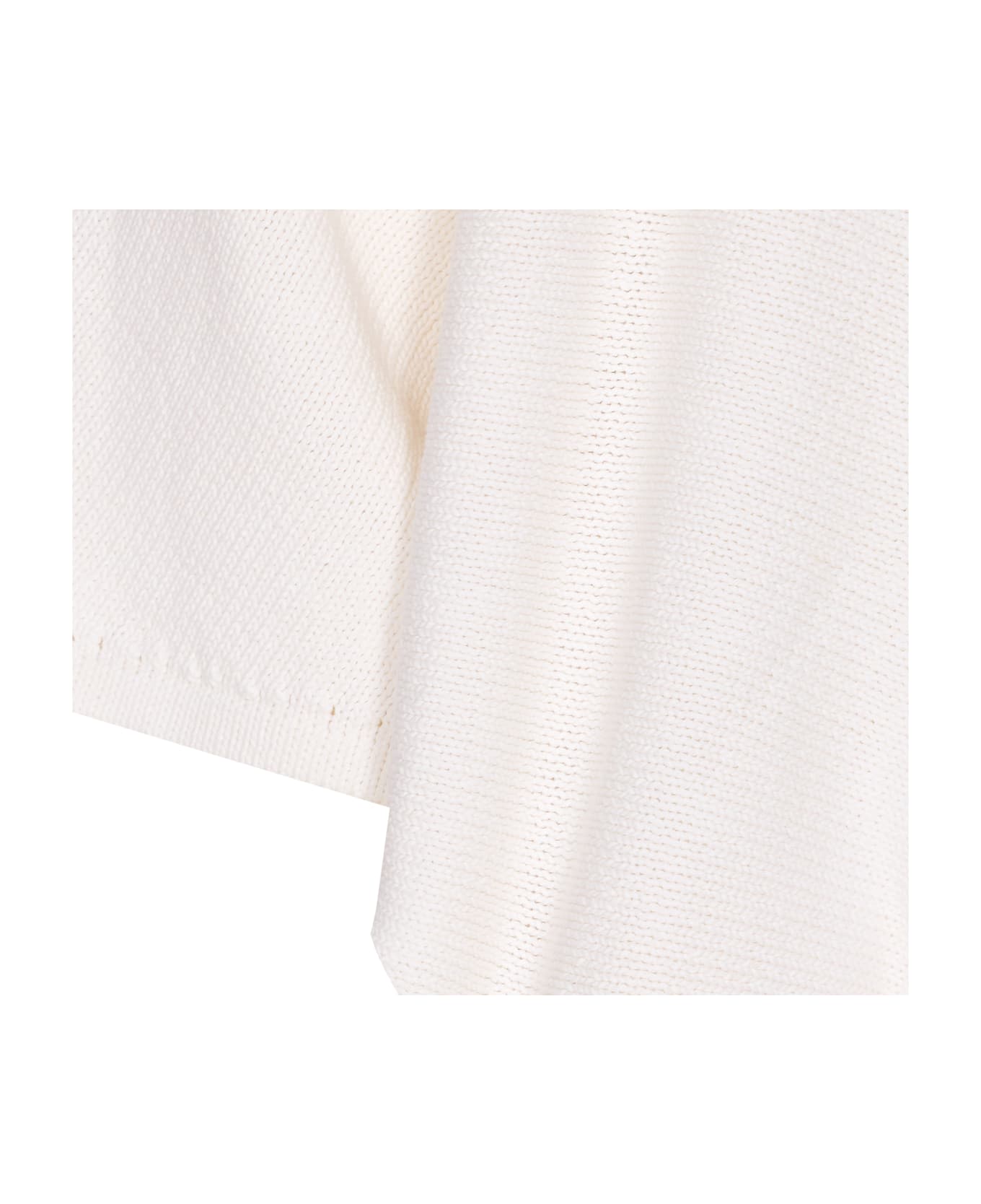 Alaia Open-back Pullover In Cotton And Linen Knit - White