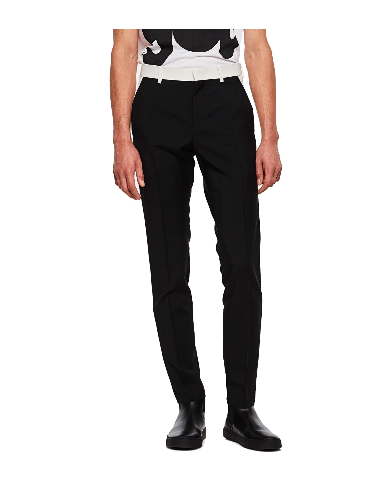 Valentino Contrast Panel Trousers - Black