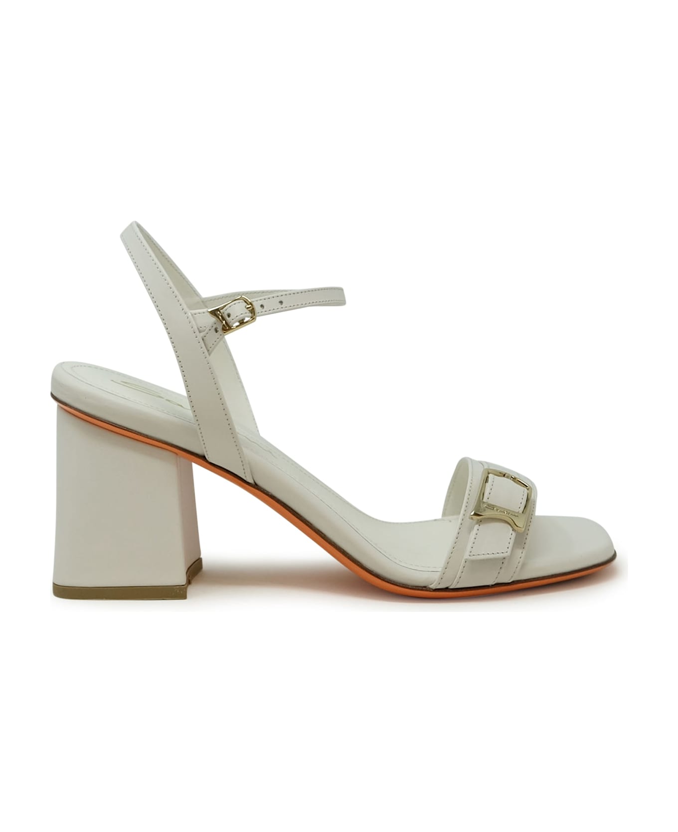 Santoni White Leather Sandal - WHITE
