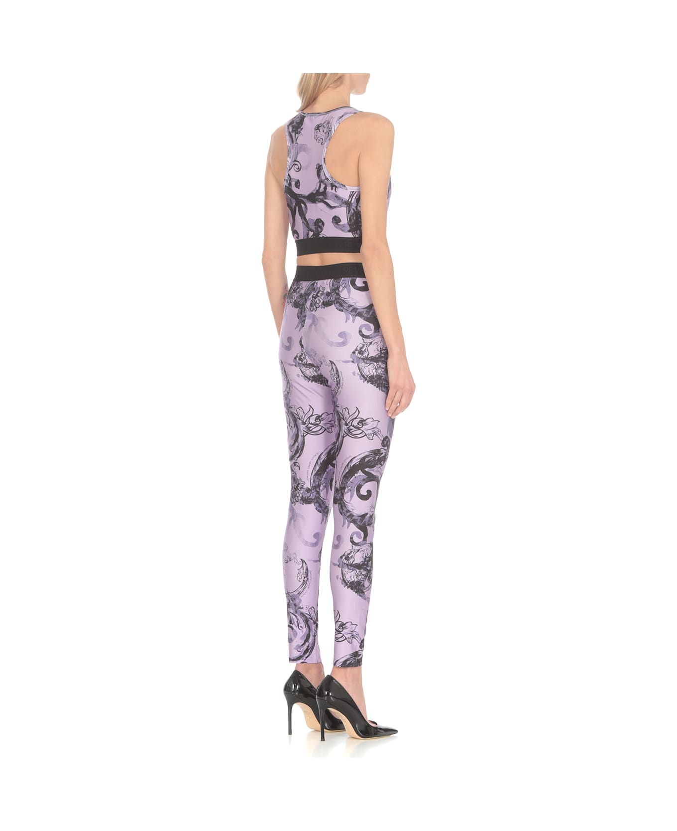 Versace Jeans Couture Watercolor Baroque Leggings - Purple