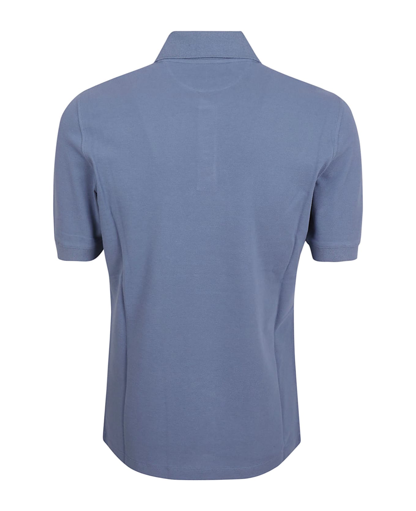 Brunello Cucinelli Chest Logo Regular Polo Shirt - Oxford Blue