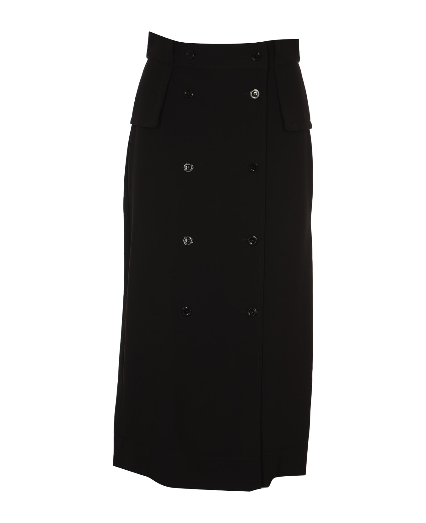 Alberta Ferretti Buttoned Long Skirt - Black