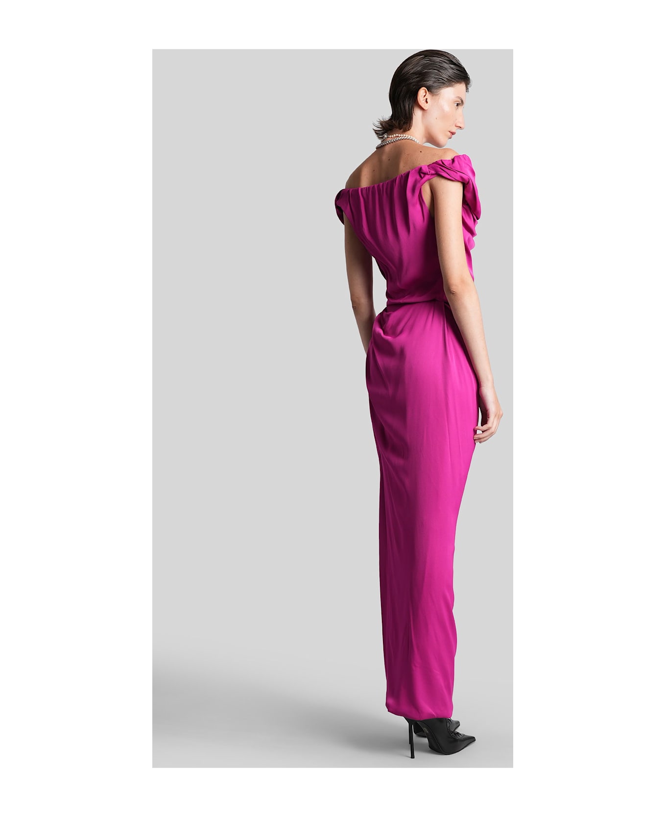 Vivienne Westwood Long Ginnie Long Dress In Fuxia Viscose - fuxia