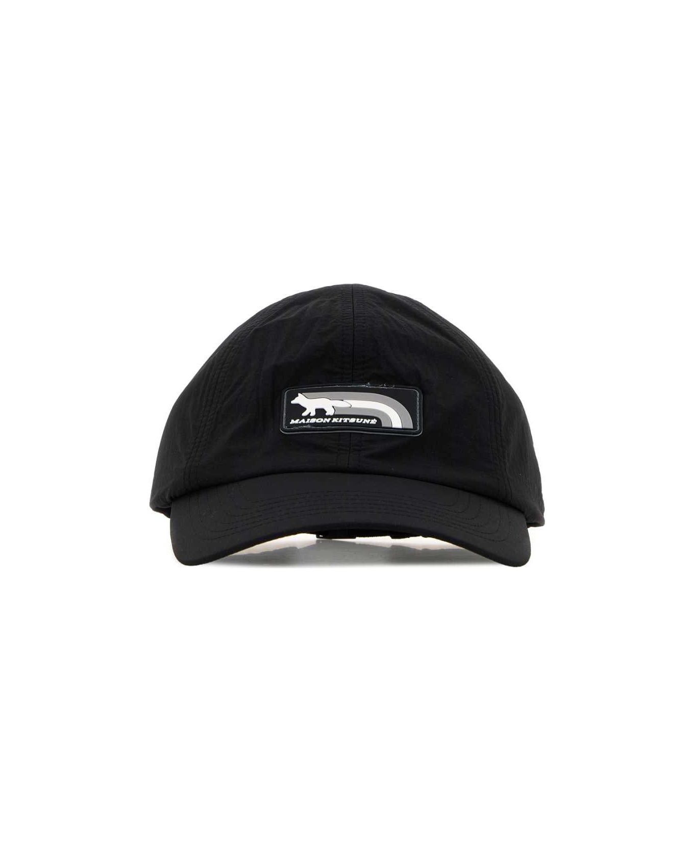 Maison Kitsuné Black Nylon Baseball Cap - BLACK