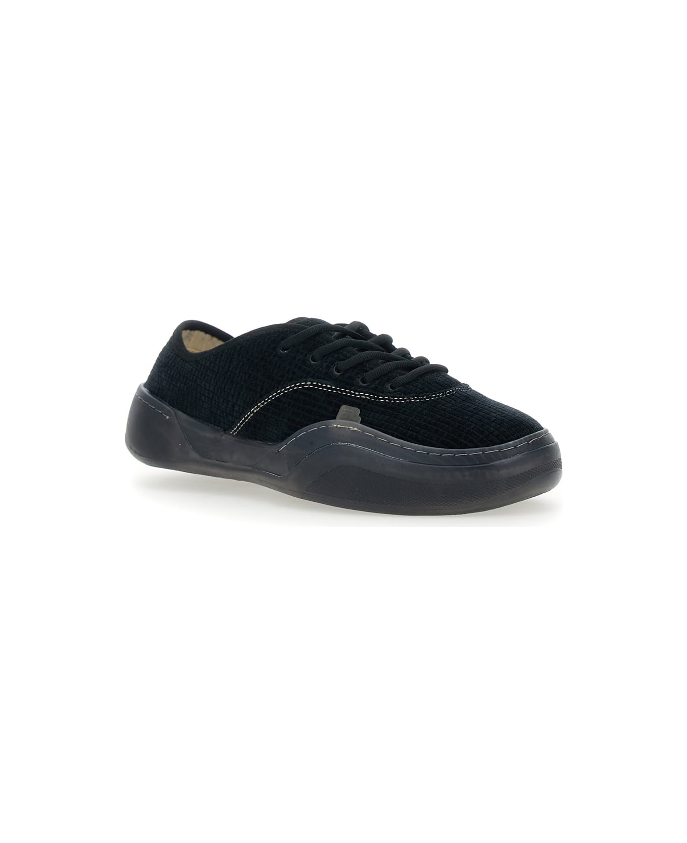 ERL 'low Skate Mule' Black Low-top Sneaker With Side Logo In Cotton Man - Black