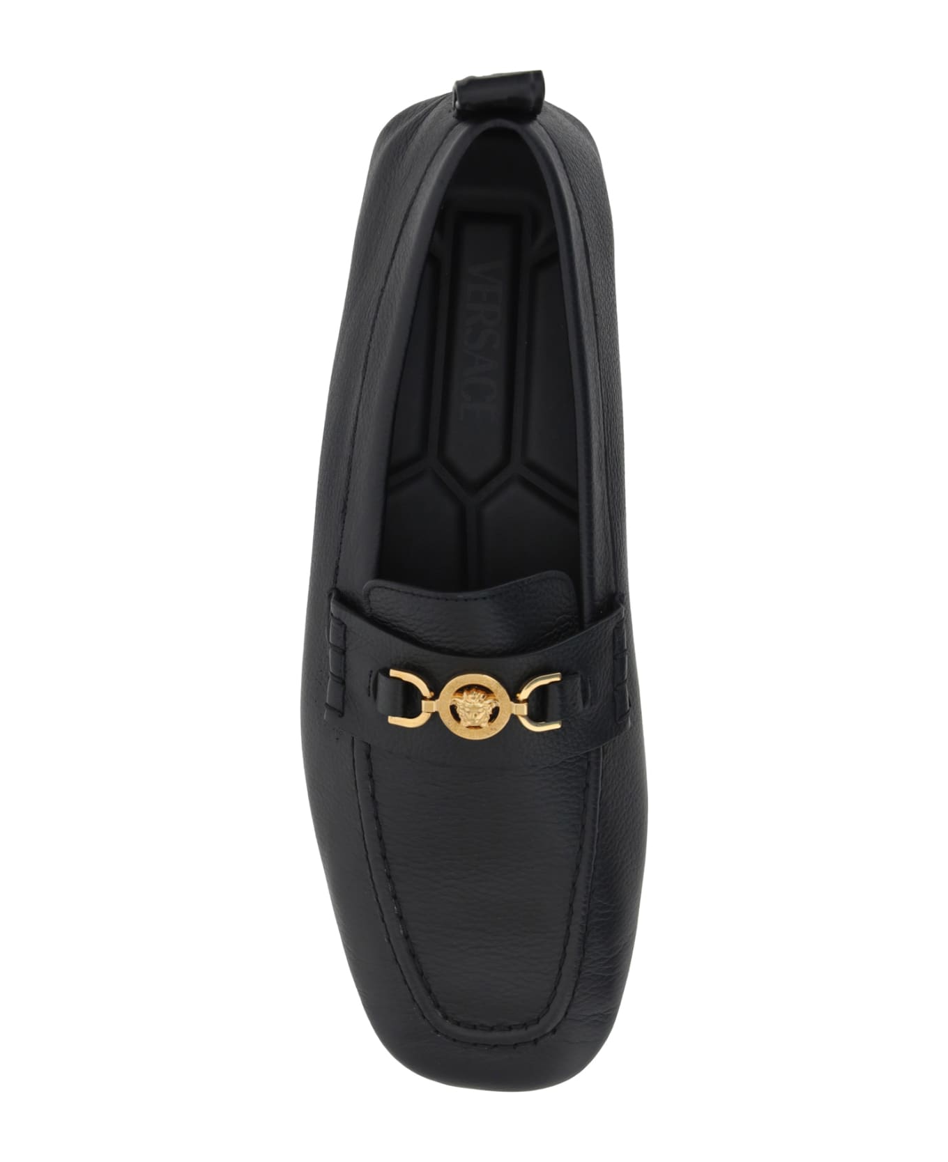 Versace Driver Loafers - Black-versace Gold