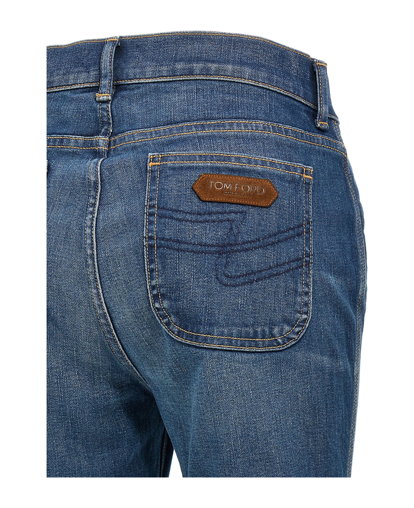 Tom Ford 'stone Washed Denim Flare' Jeans - Blue