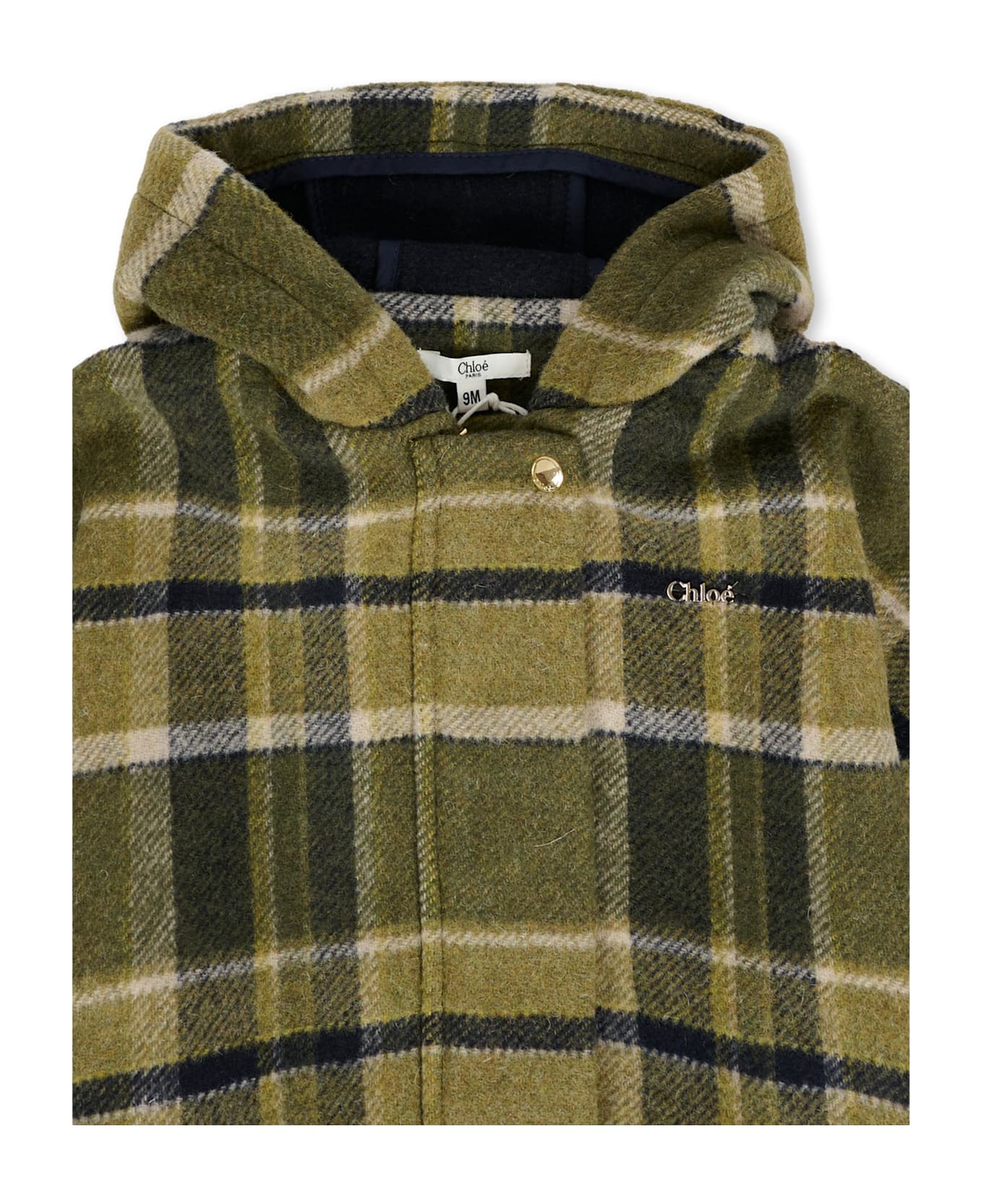 Chloé Green Cape For Baby Girl With Logo - Green