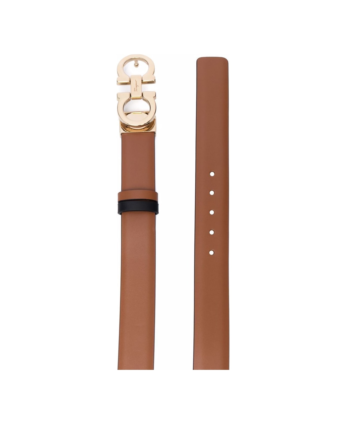 Ferragamo Belt With Reversible Gancini Buckle - Brown