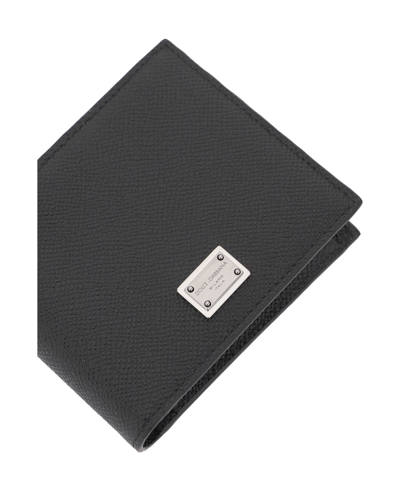 Dolce & Gabbana Leather Flap-over Wallet - black
