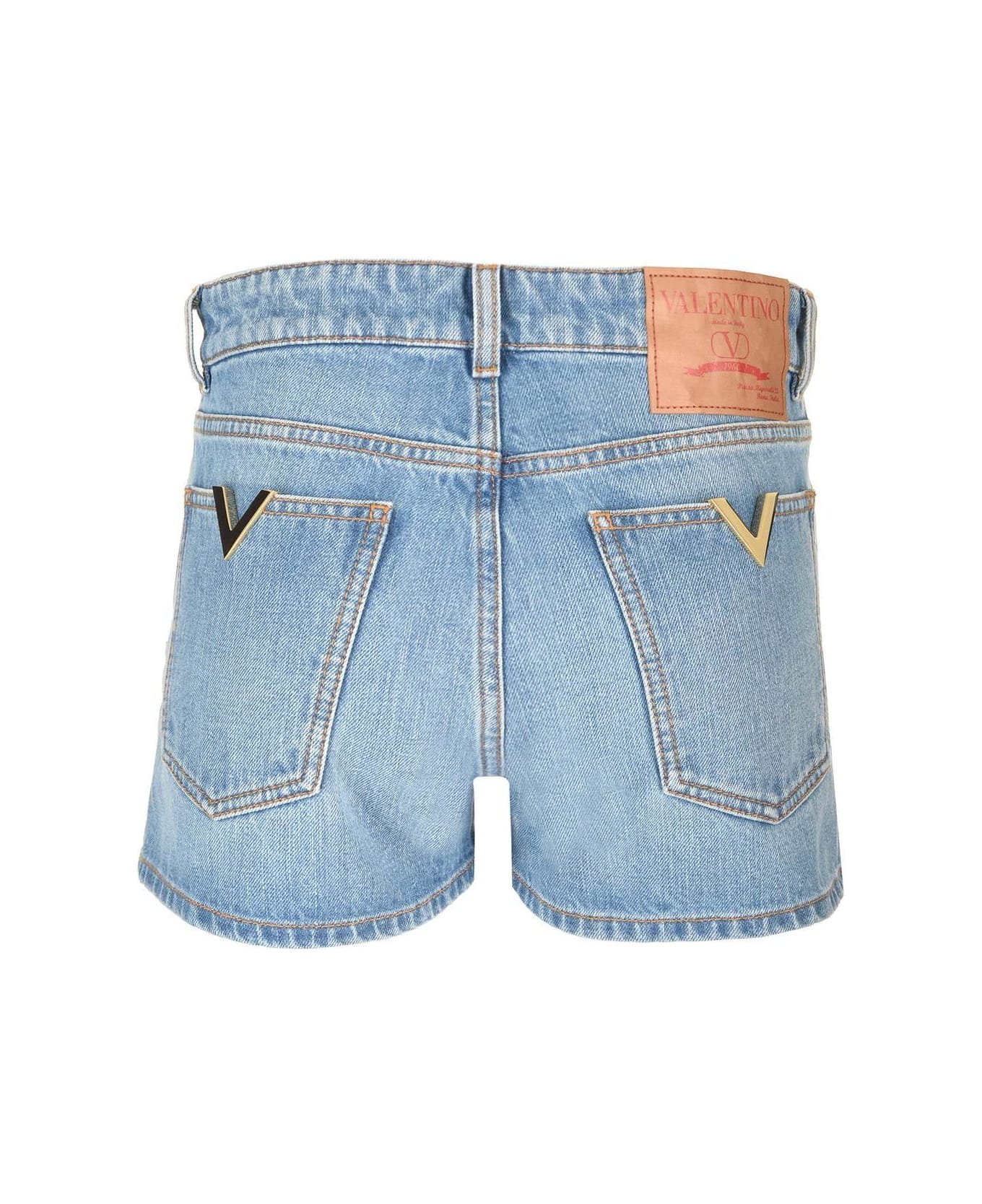 Valentino Vlogo Thigh-high Denim Shorts - Blue