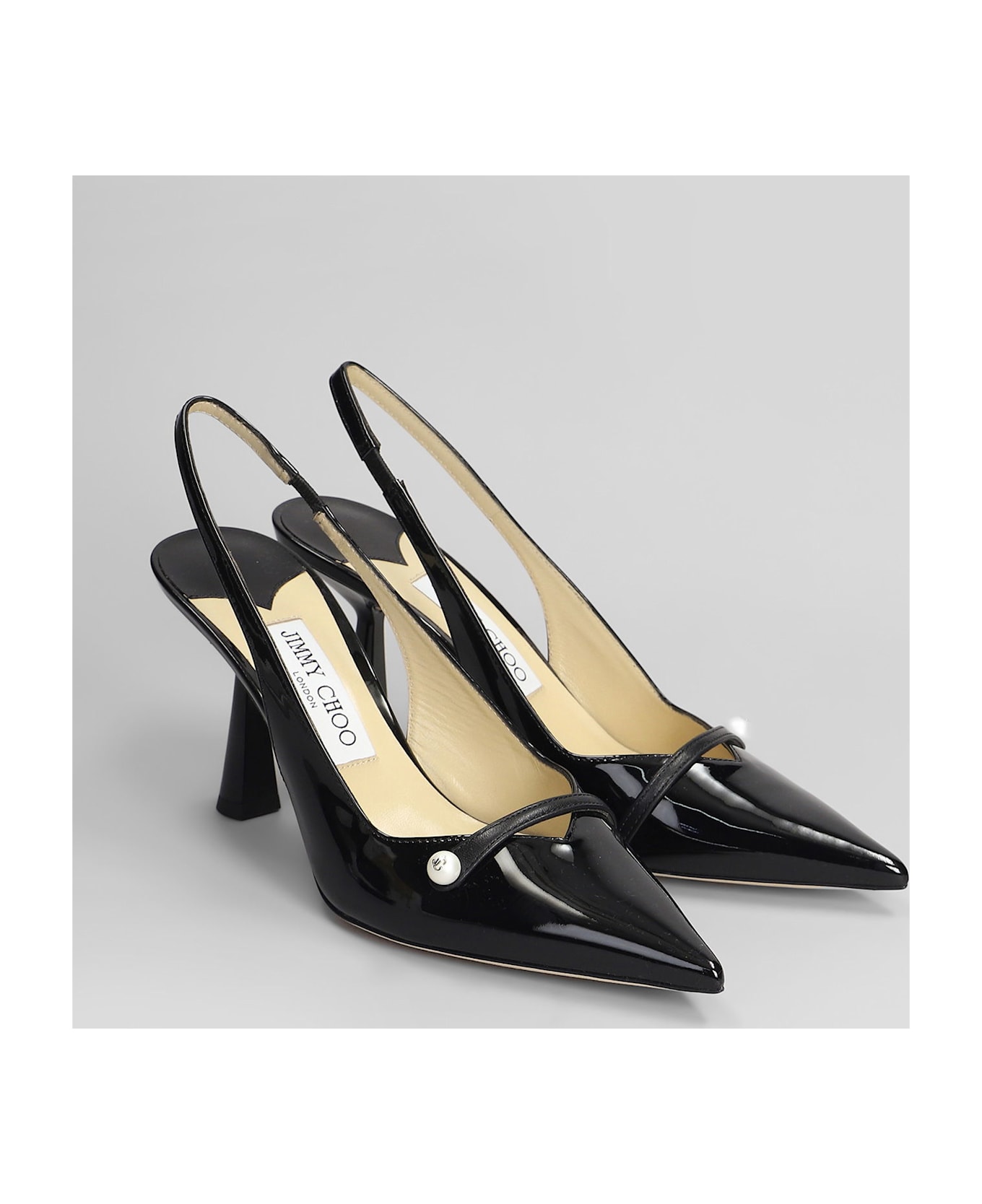 Jimmy Choo Amita 85 Pumps In Black Patent Leather - black