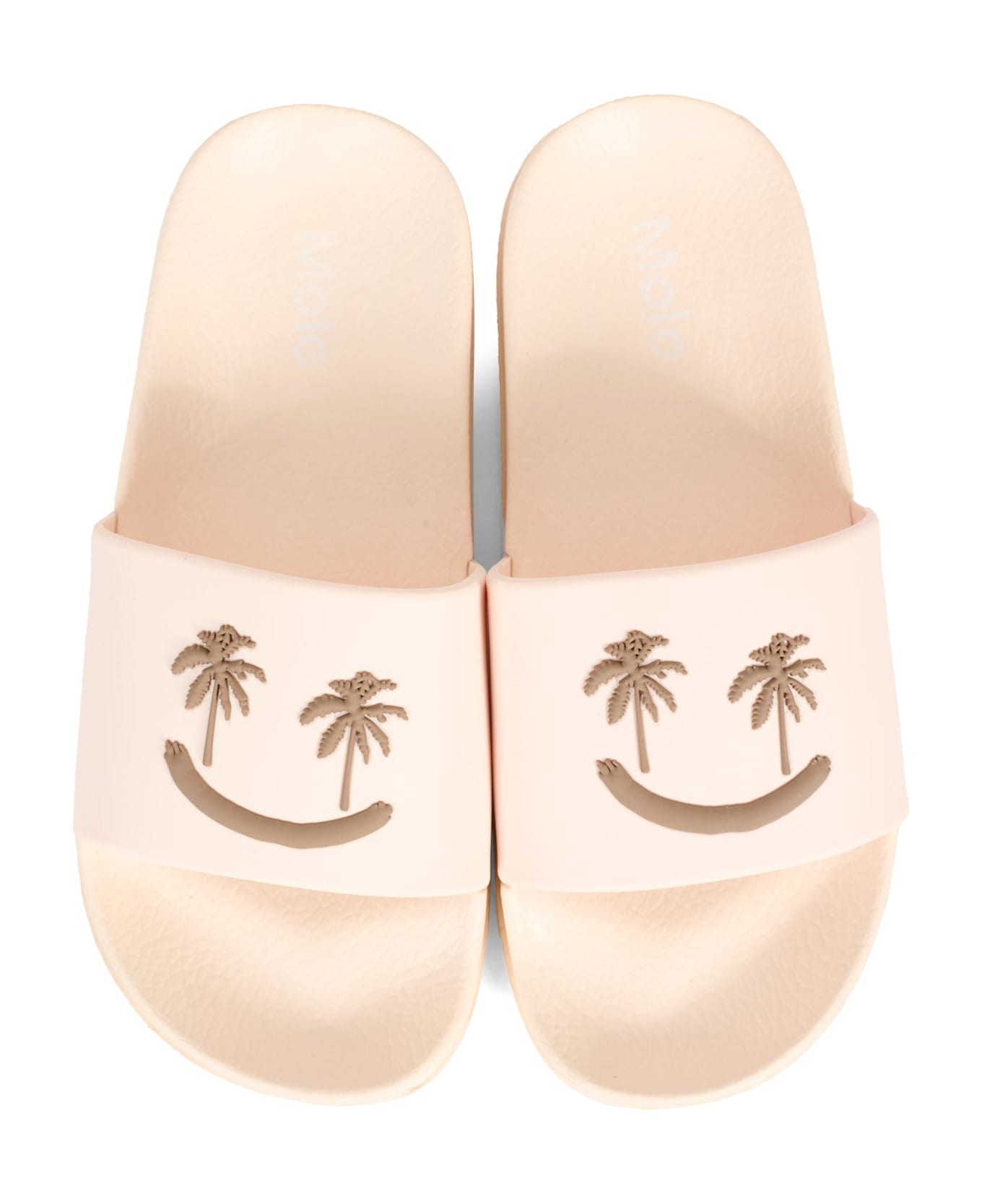 Molo Beige Slippers For Kids With Smiley - Beige